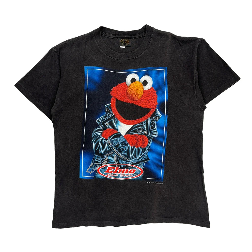 Elmo Changes Single Stitch T-Shirt - Large Blue Cotton Refurbished - Thrifted (note: this is a term often used to describe second- refurbished available on Cerqular