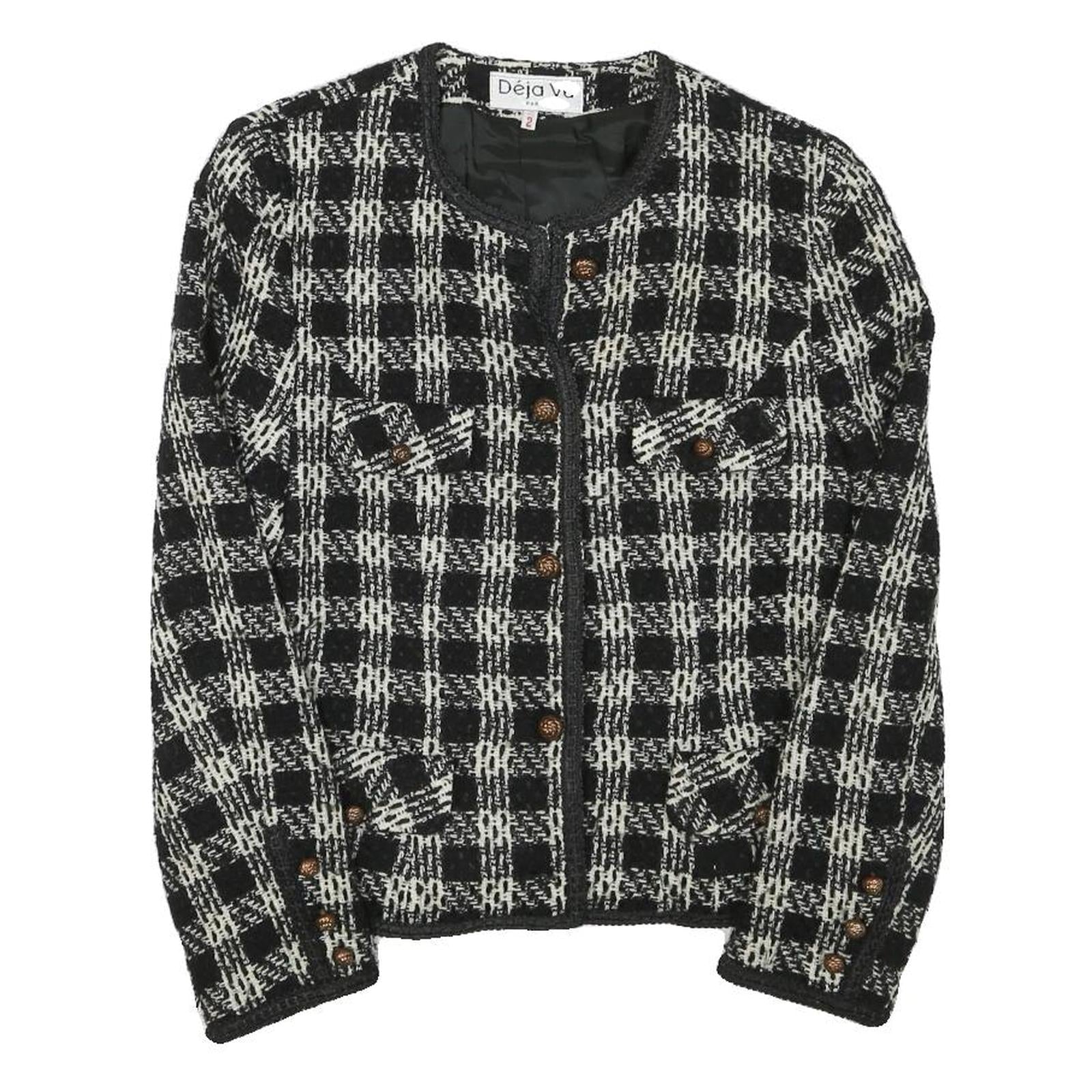 Buy DEJA VU Womens Black & White Wool Blend Button Jacket XXS Check Tweed Classic Refurbished - $45.49 DEJA VU Womens Black & White Wool Blend Button Jacket XXS Check Tweed Classic Refurbished - N/A refurbished available on Cerqular