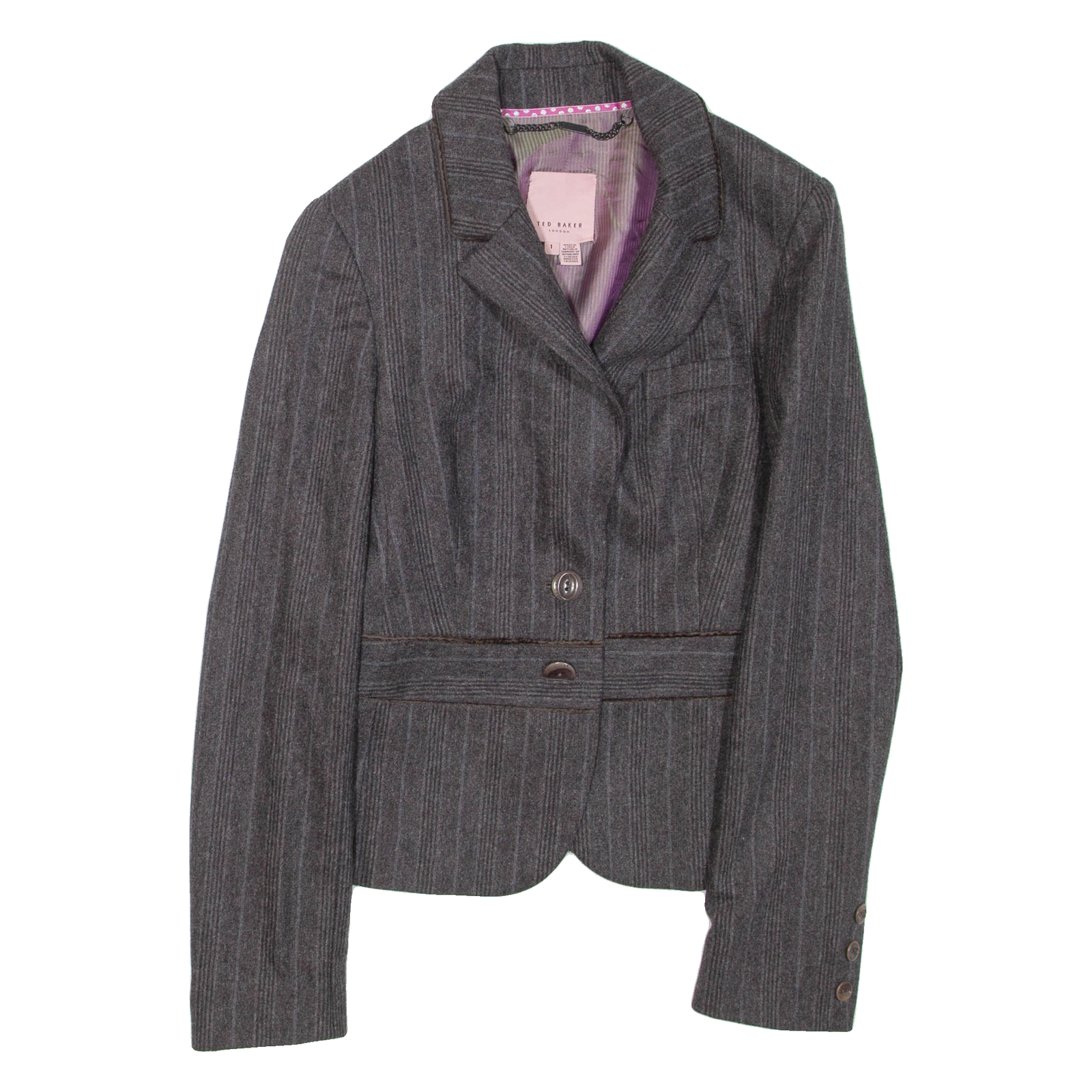 TED BAKER Womens Blazer Jacket Grey Wool XS Refurbished - N/A refurbished available on Cerqular