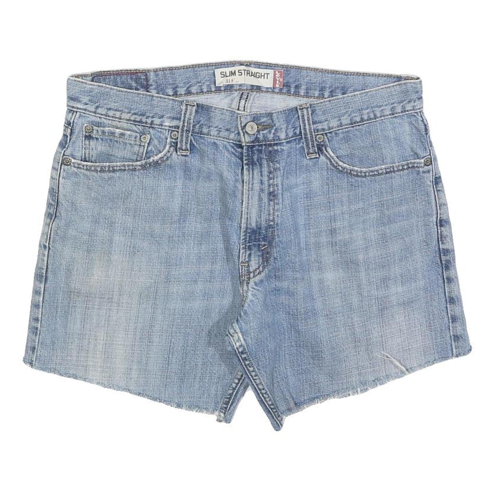 LEVI'S Womens Denim Blue Slim Straight Shorts L W36 Casual Cotton Blend Refurbished - N/A refurbished available on Cerqular