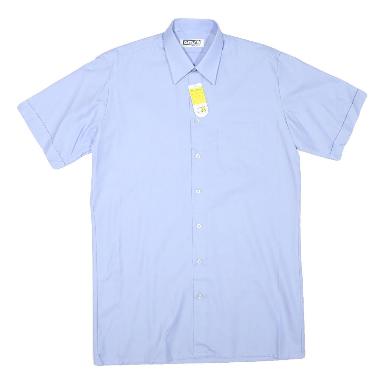 Buy AMSA Mens Blue Short Sleeve Shirt L Cotton Blend Classic Fit Pocket Refurbished - $19.49 AMSA Mens Blue Short Sleeve Shirt L Cotton Blend Classic Fit Pocket Refurbished - N/A refurbished available on Cerqular