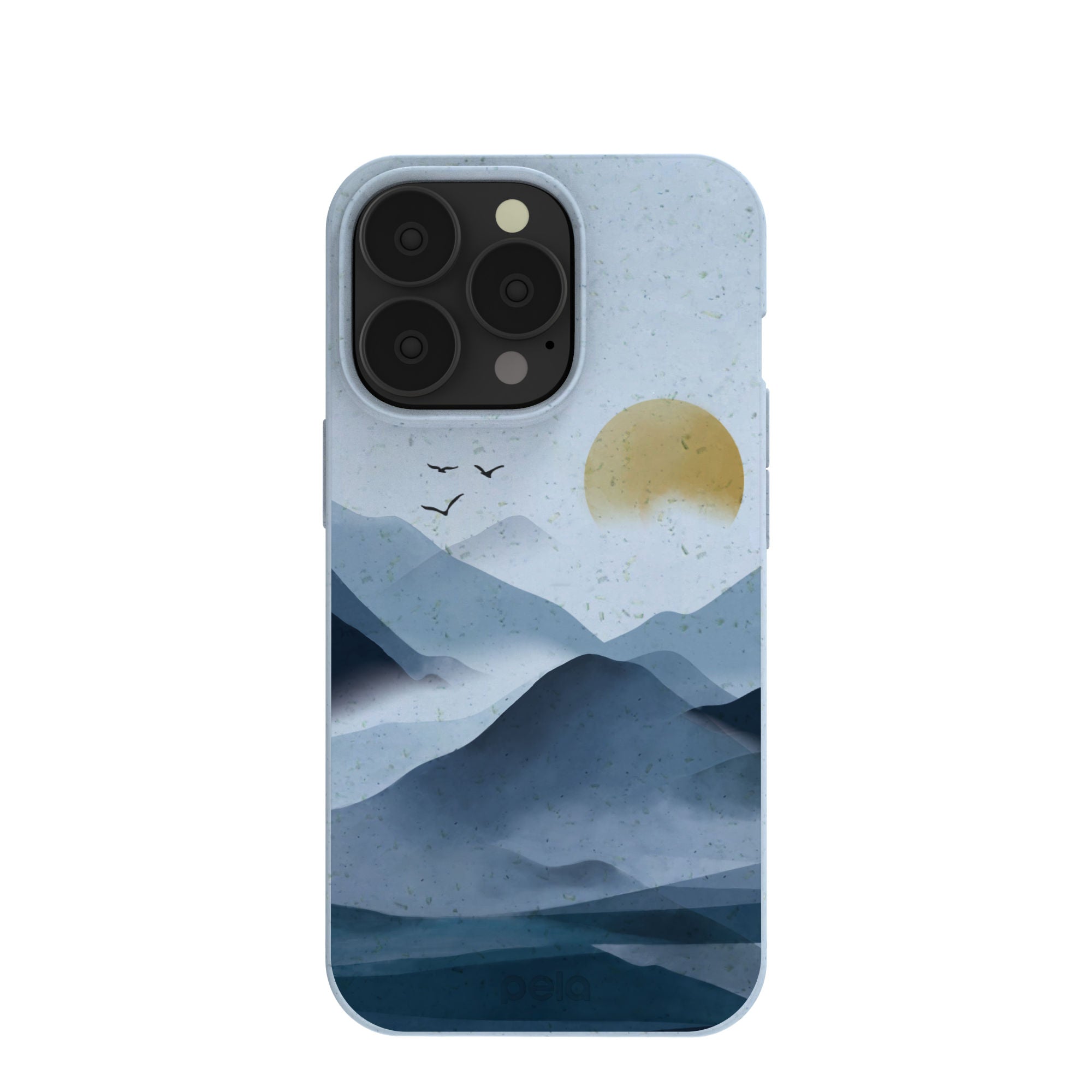 Powder Blue Misty Mountains iPhone 13 Pro Case Refurbished - Pela Case refurbished available on Cerqular