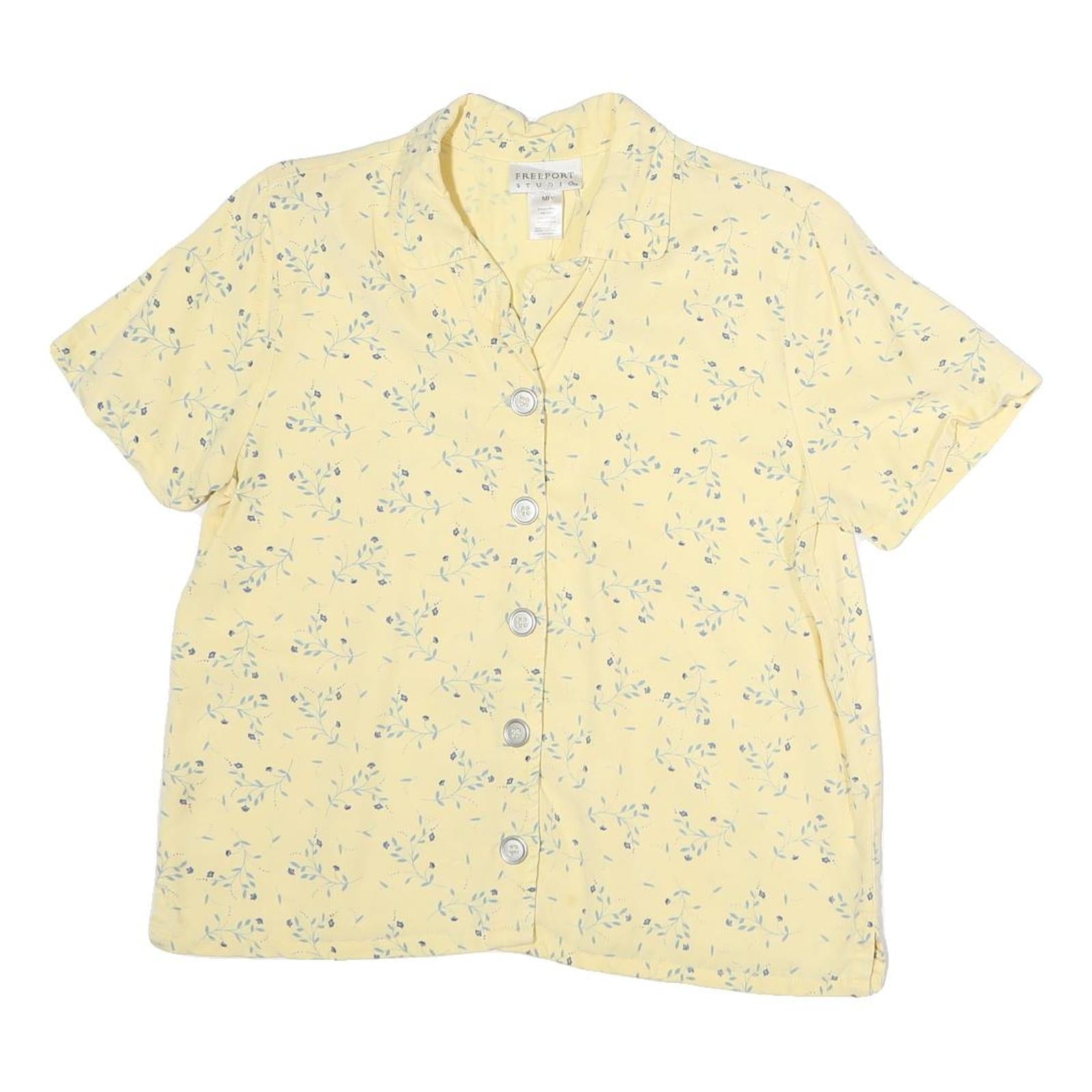 Buy FREEPORT Womens Yellow Floral Button Short Sleeve Shirt M Lightweight Summer Top Refurbished - $18.19 FREEPORT Womens Yellow Floral Button Short Sleeve Shirt M Lightweight Summer Top Refurbished - N/A refurbished available on Cerqular