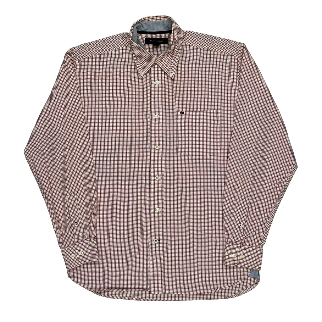 Tommy Hilfiger Checked Shirt - Small White Cotton Refurbished - Thrifted (note: this is a term often used to describe second- refurbished available on Cerqular