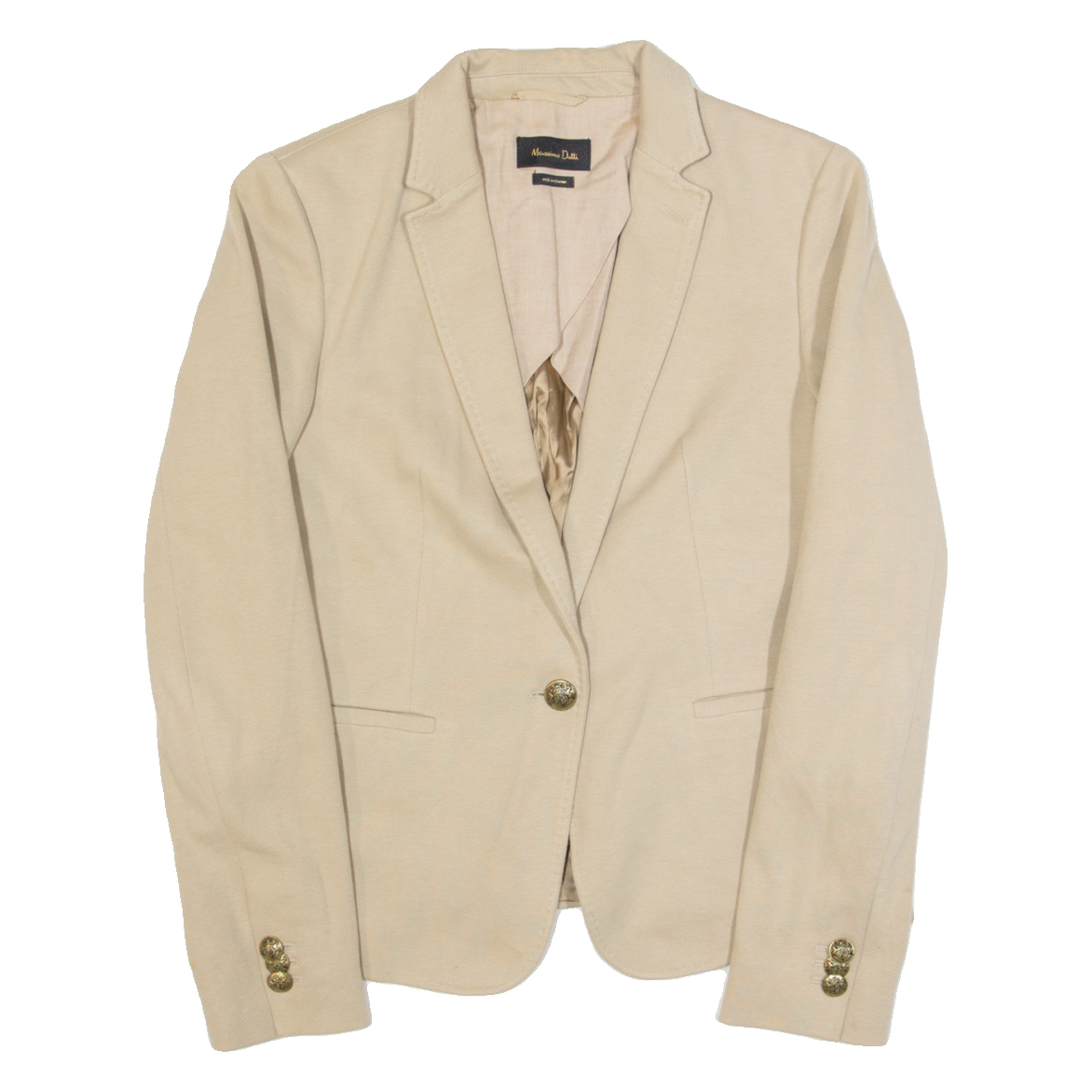 MASSIMO DUTTI Womens Blazer Jacket Beige S Refurbished - N/A refurbished available on Cerqular