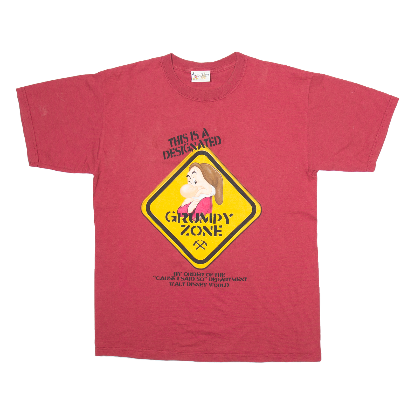 DISNEY This Is A Designated Grumpy Zone Mens T-Shirt Red L Refurbished - N/A refurbished available on Cerqular