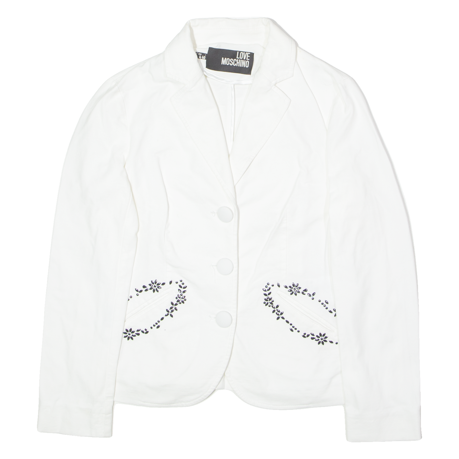 LOVE MOSCHINO Womens Blazer Jacket White UK 8 Refurbished - N/A refurbished available on Cerqular