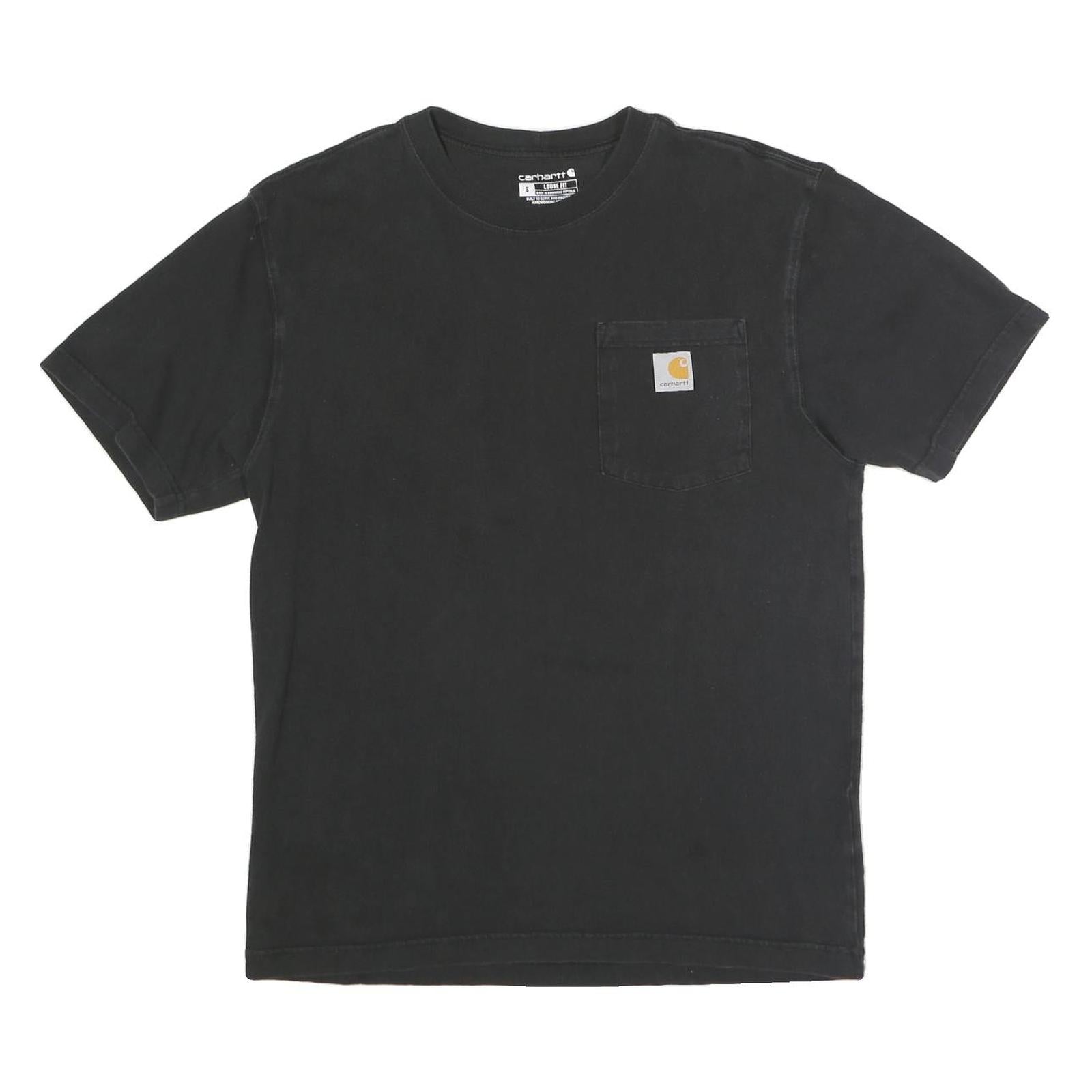 CARHARTT Mens Black Pocket T-Shirt S Short Sleeve Crew Neck Workwear Durable Refurbished - N/A refurbished available on Cerqular