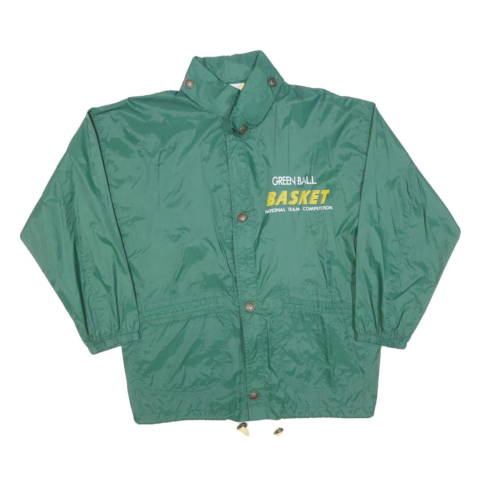 Mens Green Basket Graphic Polyester Blend Zip Jacket M Casual Sportswear Refurbished - N/A refurbished available on Cerqular
