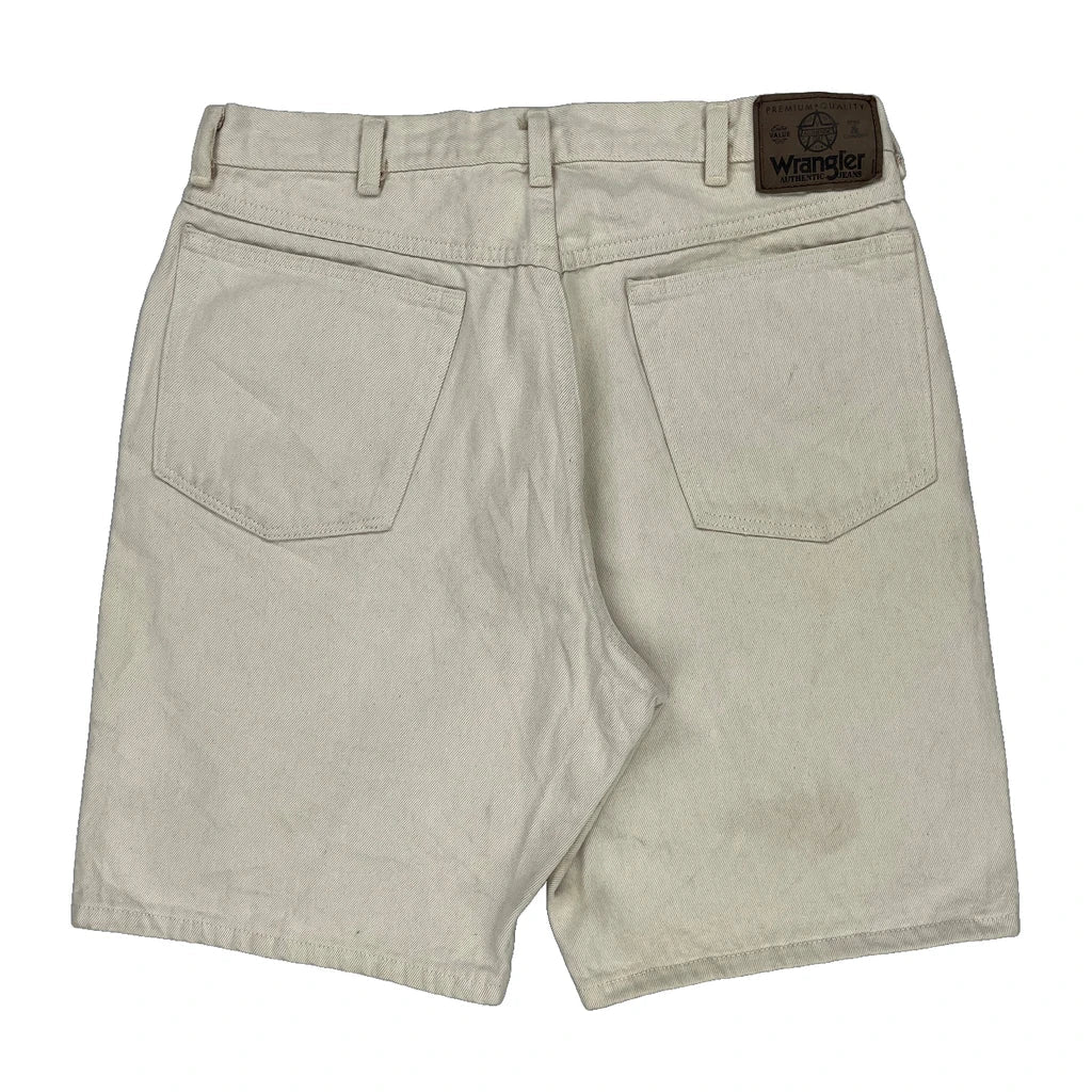 Wrangler Shorts - 32W 9L Beige Cotton Refurbished - Thrifted (note: this is a term often used to describe second- refurbished available on Cerqular
