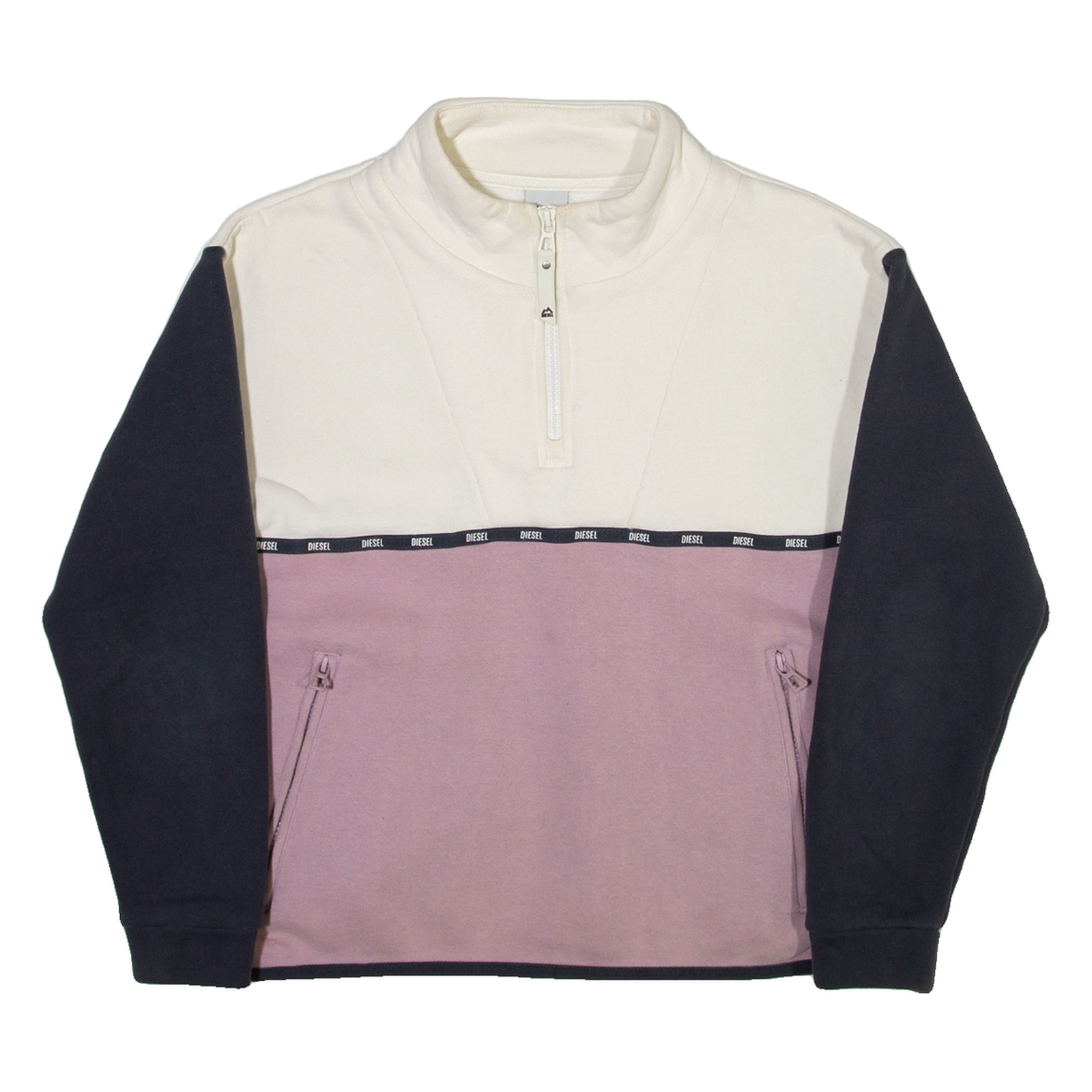 DIESEL Mens Sweatshirt Purple 1/4 Zip XS Refurbished - N/A refurbished available on Cerqular