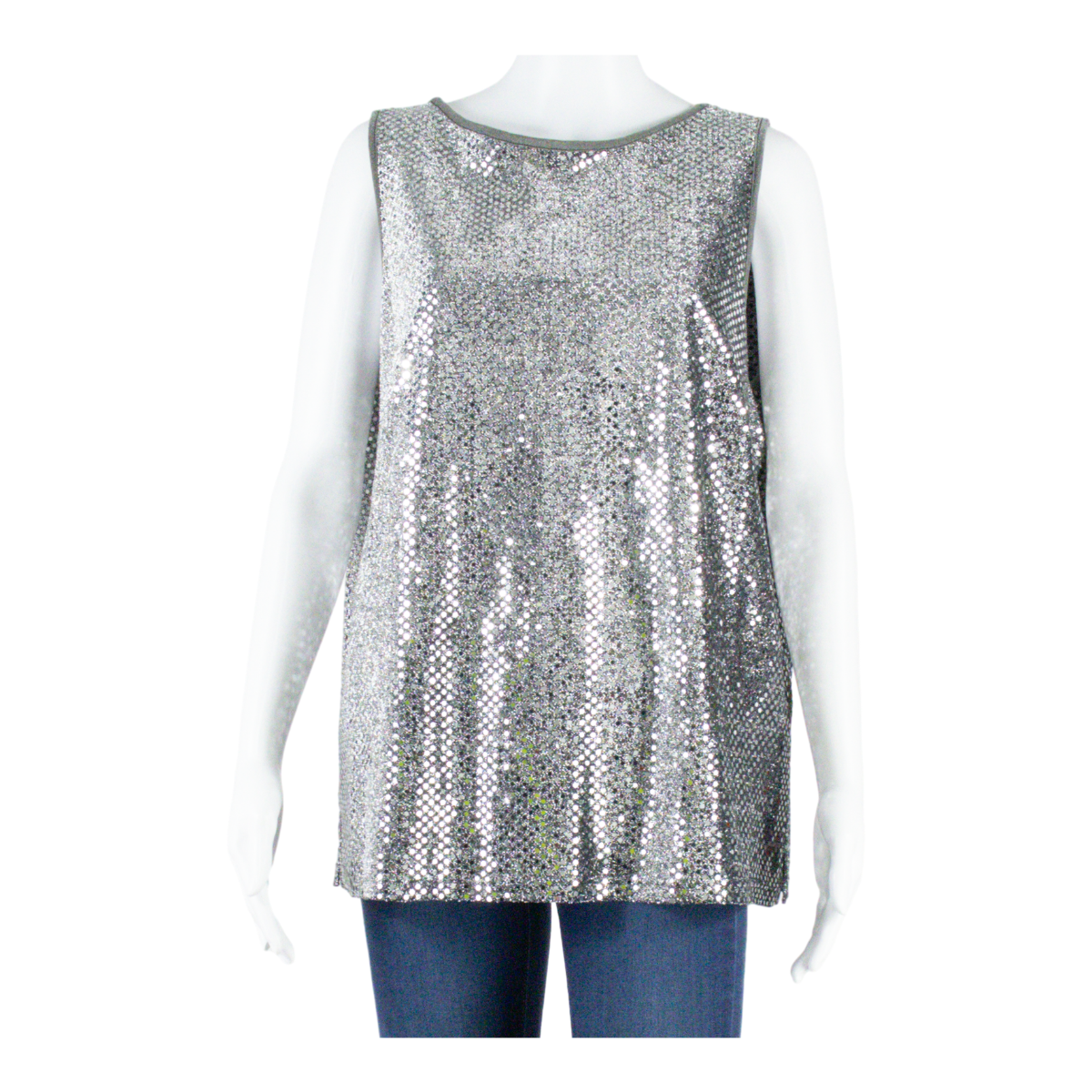 TRU Womens Vest Silver Sleeveless Spotted UK 18 Refurbished - N/A refurbished available on Cerqular