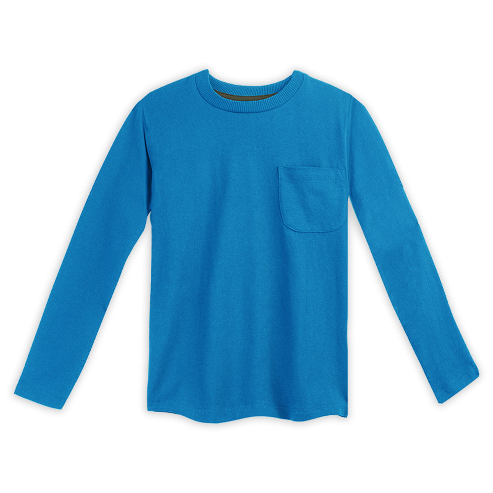 Organic Cotton Kids Shirts - Long Sleeve Pocket Tee | Color: Heather Gray | Size: 4T Refurbished - N/A (Note: There is no well-known brand named "M refurbished available on Cerqular