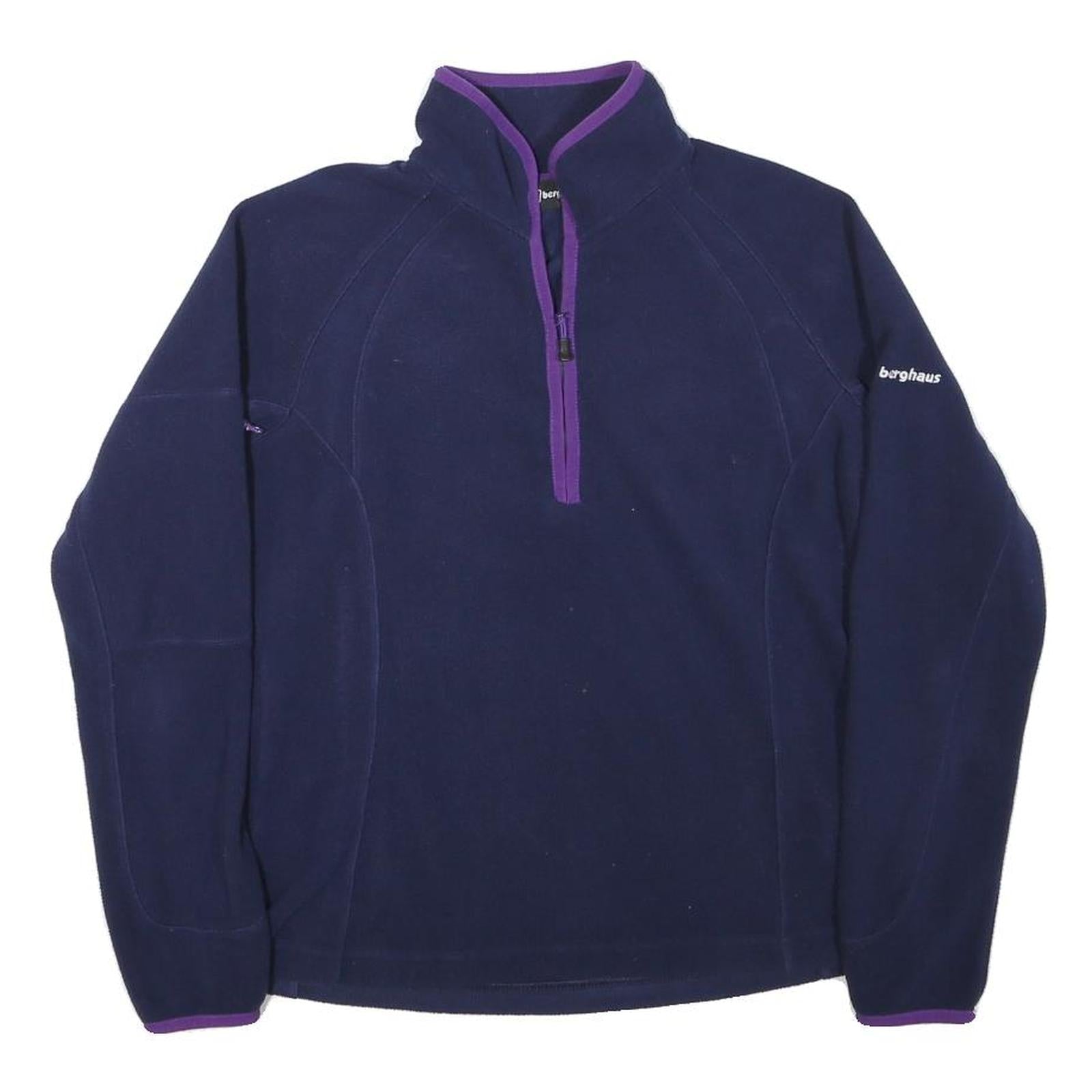 BERGHAUS Womens Navy Blue Polyester Blend Plain 1/4 Zip Jumper UK 12 Outdoor Refurbished - N/A refurbished available on Cerqular