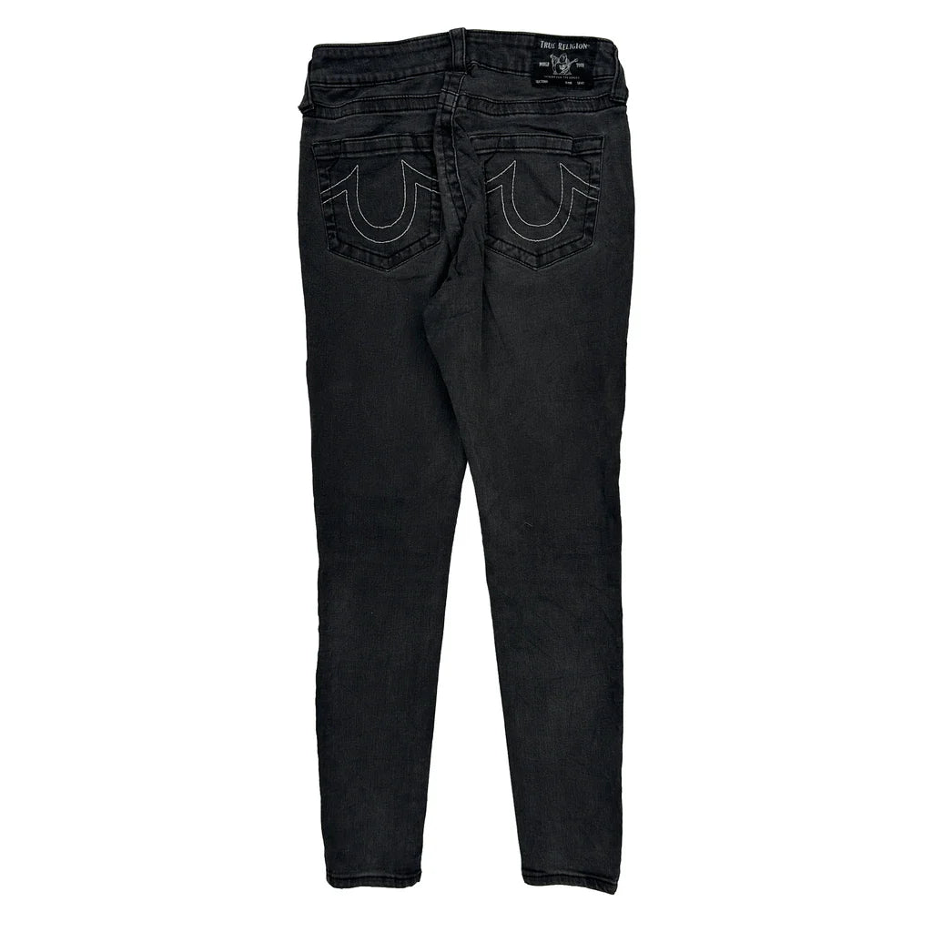 True Religion Skinny Jeans - 28W UK 6 Black Cotton Blend Refurbished - Thrifted (note: this is a term often used to describe second- refurbished available on Cerqular