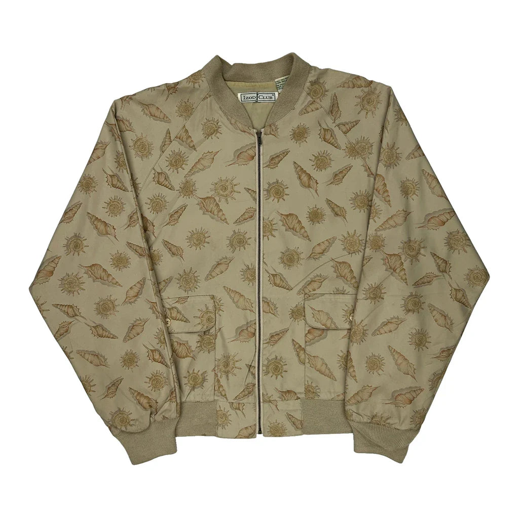 Izod Shell Jacket - Small Beige Polyester Refurbished - Thrifted (note: this is a term often used to describe second- refurbished available on Cerqular