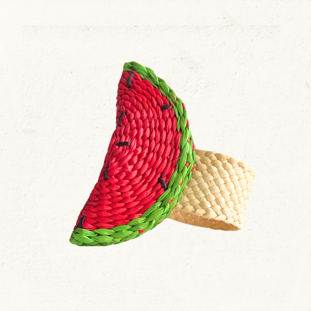 Watermelon Napkin Ring - Made of Iraca Palm - Sold by Set | Pack: Pack of 6 Refurbished - Apalma Handmade refurbished available on Cerqular