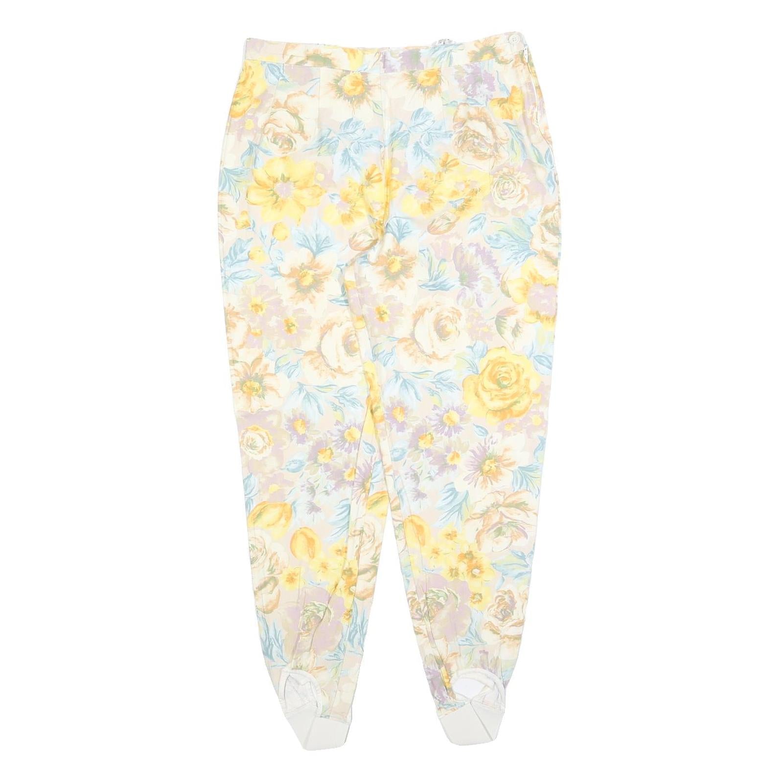 Womens Slim Floral Print Cotton Blend Trousers W30 L27 Zip Closure Refurbished - N/A refurbished available on Cerqular