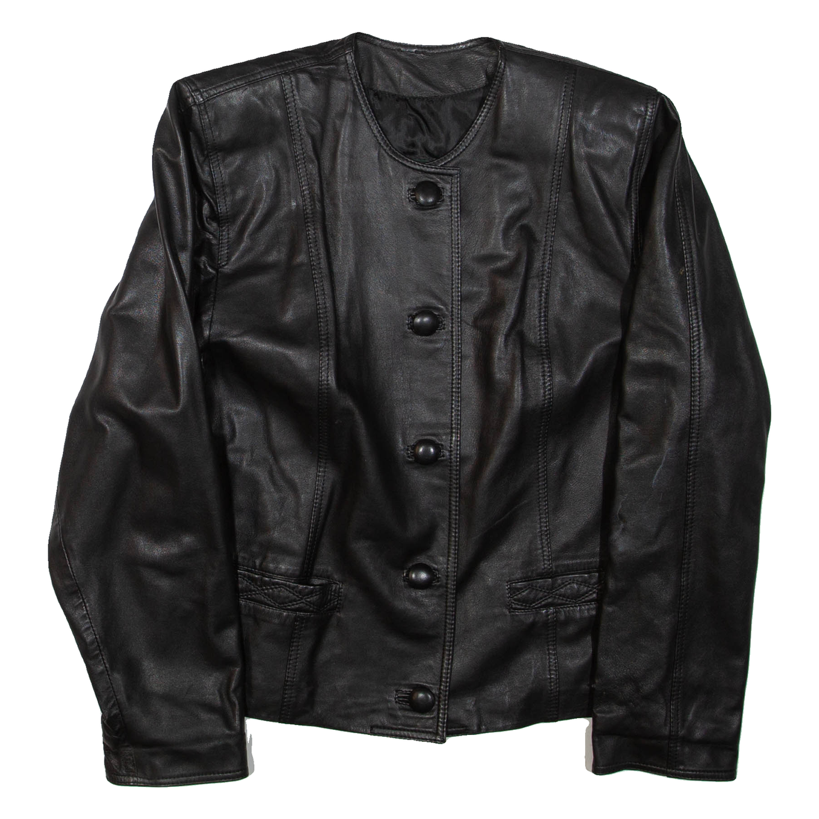 Womens Jacket Black Faux Leather L Refurbished - N/A refurbished available on Cerqular