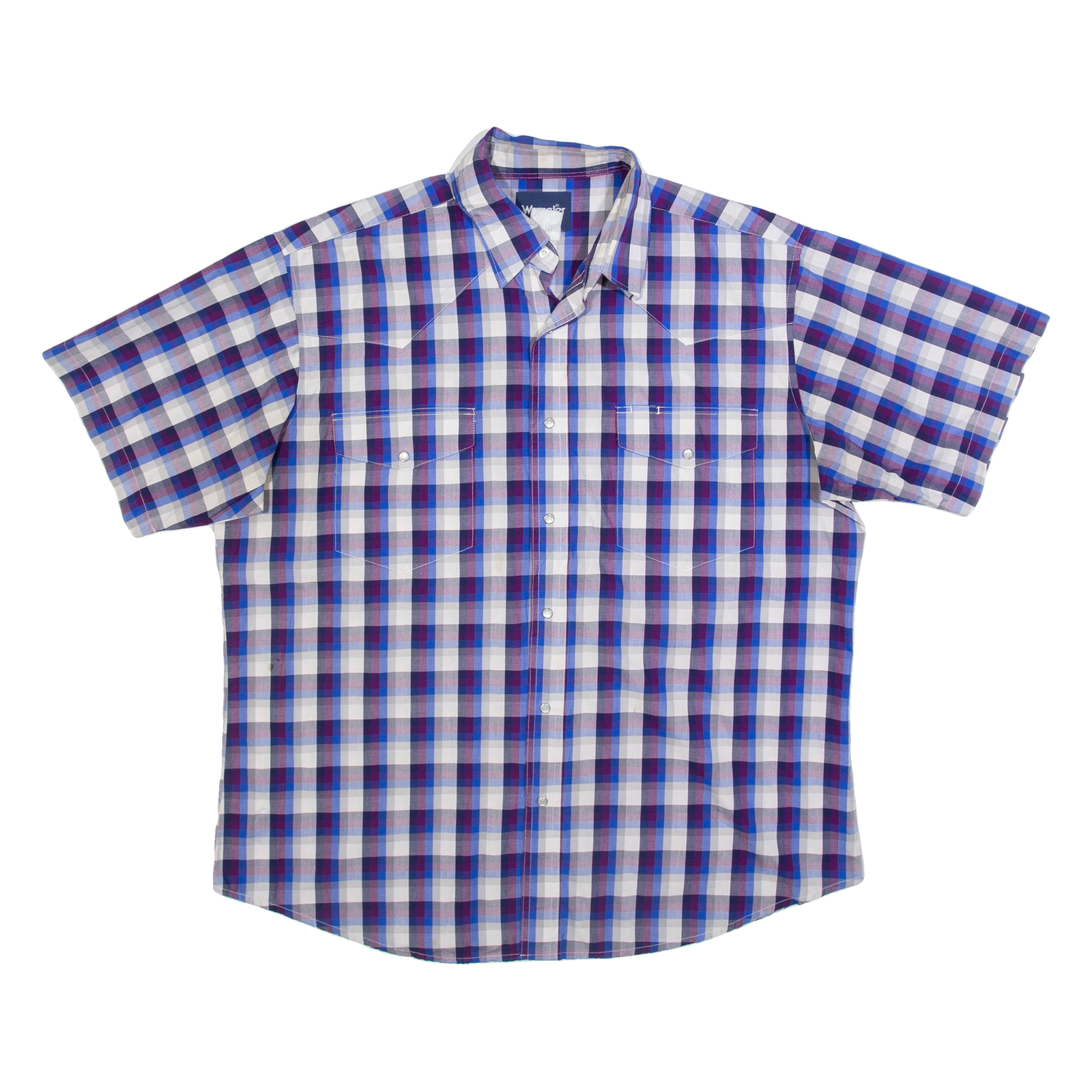 WRANGLER Mens Shirt Blue Check L Refurbished - N/A refurbished available on Cerqular