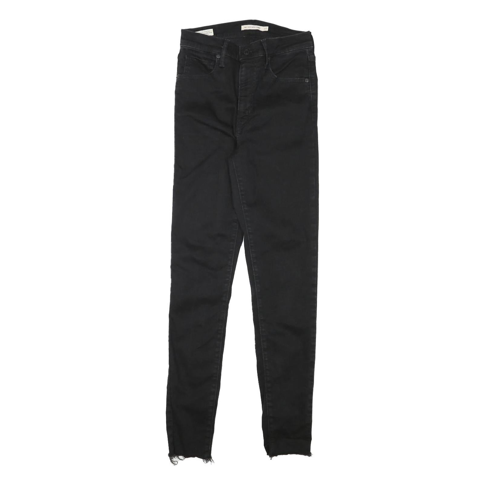LEVI'S Womens Black Slim Skinny Denim Raw Hem W24 L29 Cotton Blend Jeans Refurbished - N/A refurbished available on Cerqular