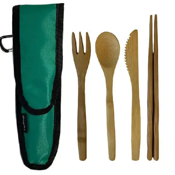 BagitoWare Bamboo Cutlery Set | Color: Shamrock Refurbished - N/A (Note: There is a brand called "Bagito" that refurbished available on Cerqular