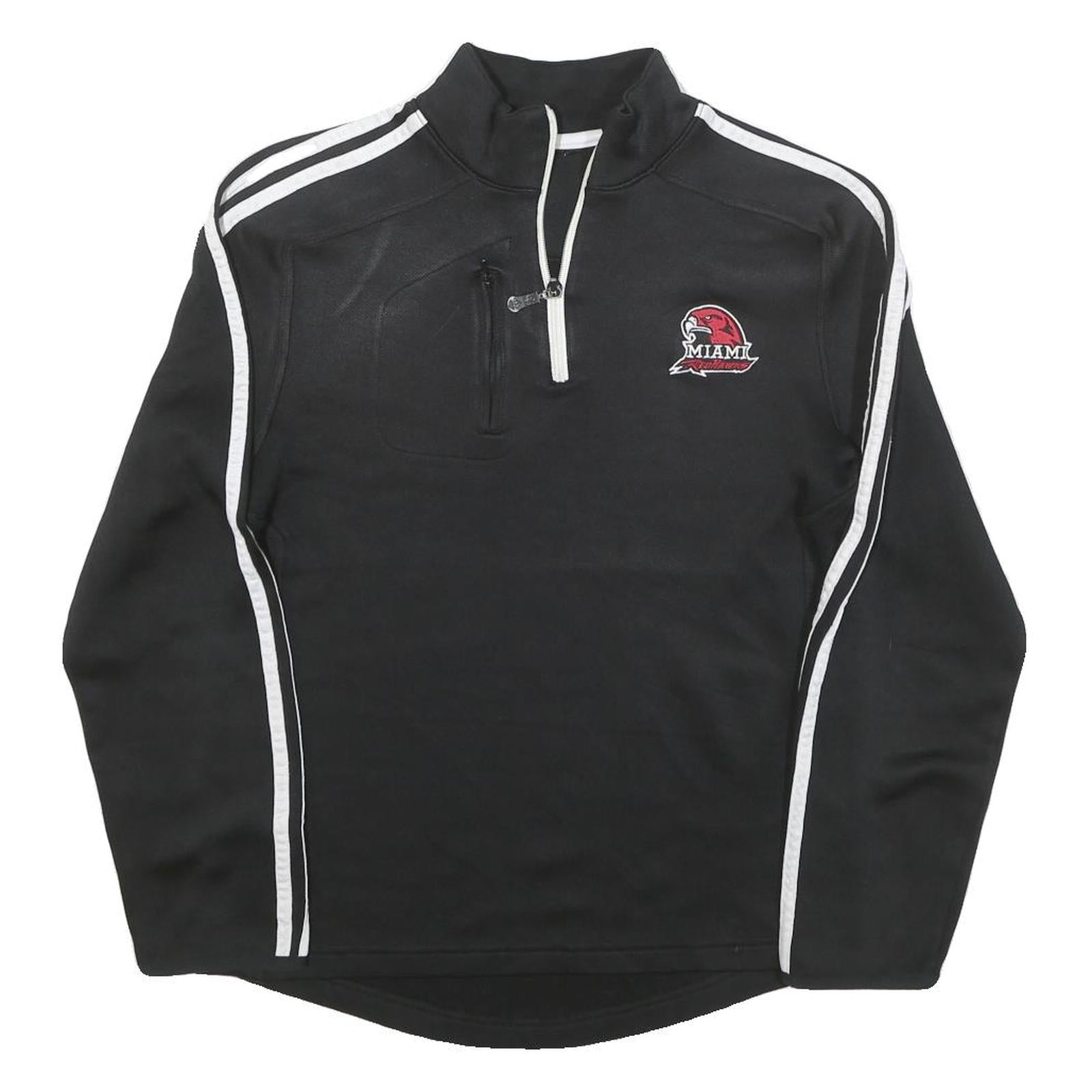 ADIDAS Mens Black & White Miami Hoodie Zip Jacket XS Polyester Blend Sportswear Refurbished - N/A refurbished available on Cerqular
