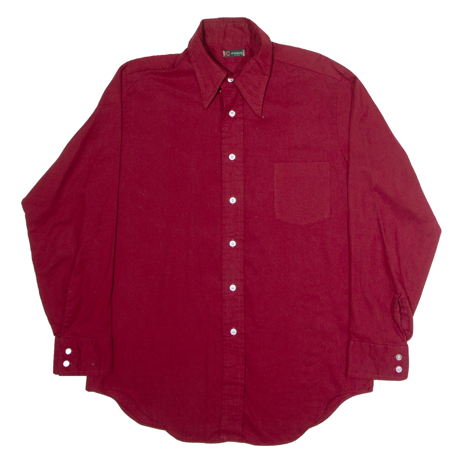 MCGREGOR Mens Plain Shirt Red Long Sleeve L Refurbished - N/A refurbished available on Cerqular