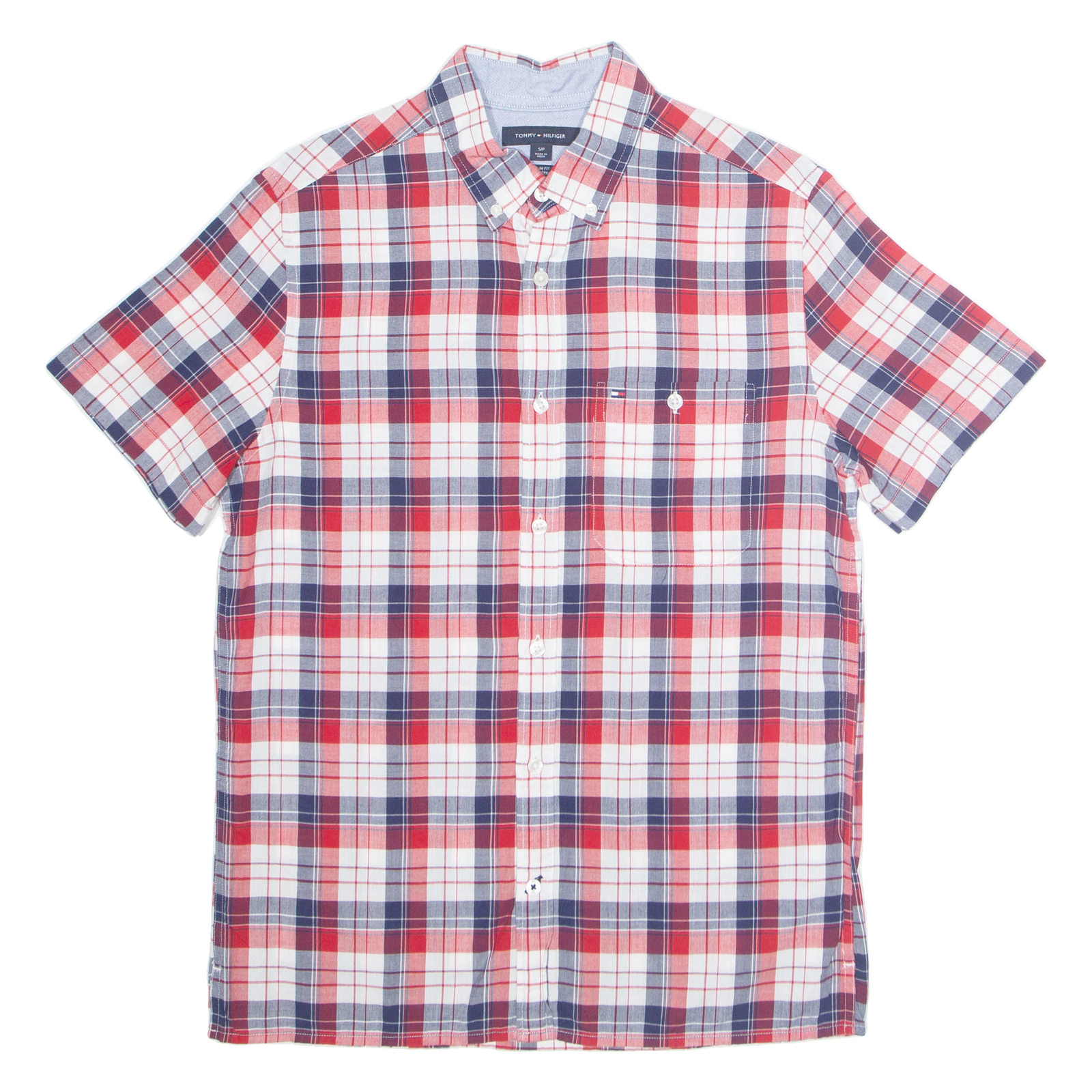 TOMMY HILFIGER Slim Fit Mens Shirt Red Plaid S Refurbished - N/A refurbished available on Cerqular