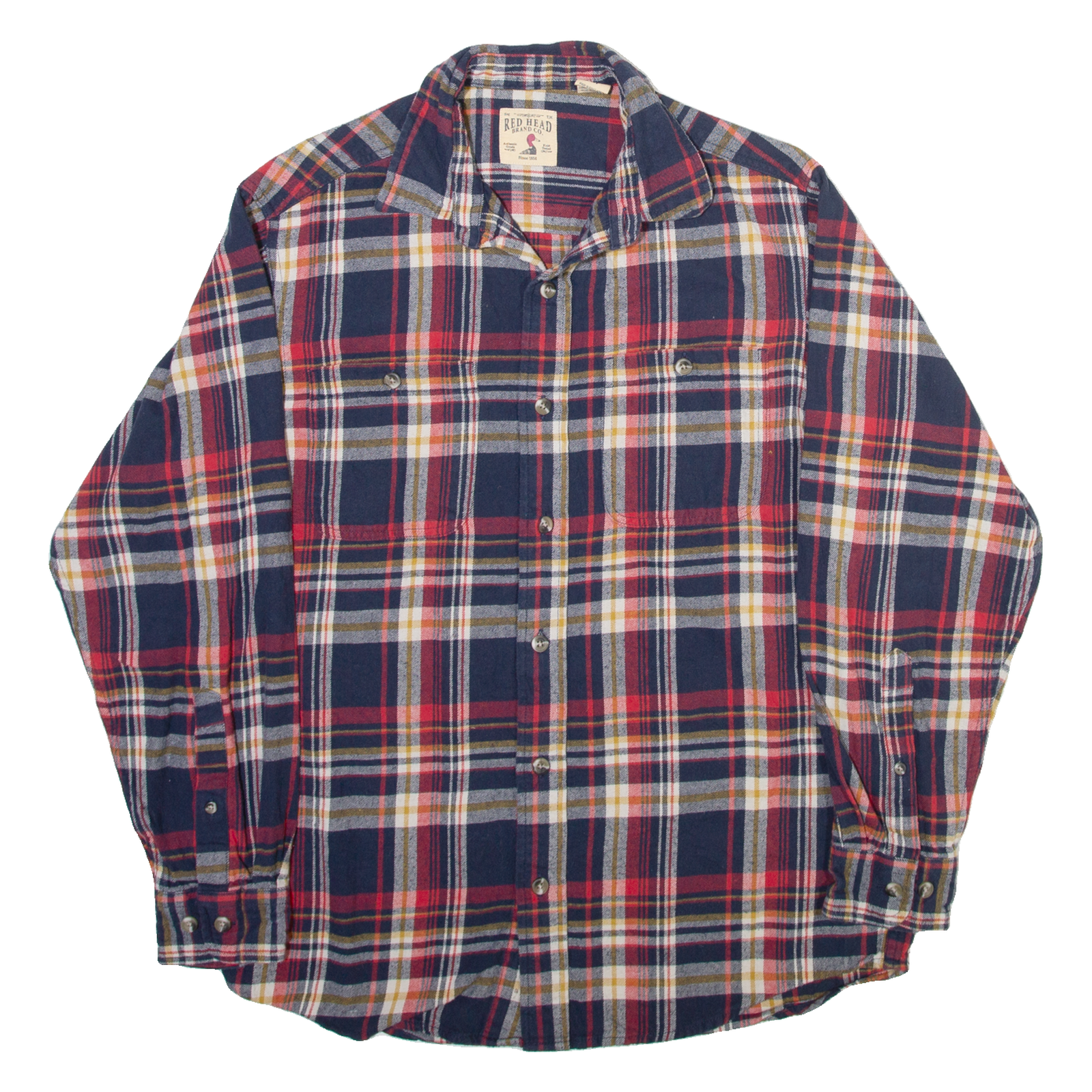 REDHEAD Mens Shirt Blue Plaid Long Sleeve M Refurbished - N/A refurbished available on Cerqular