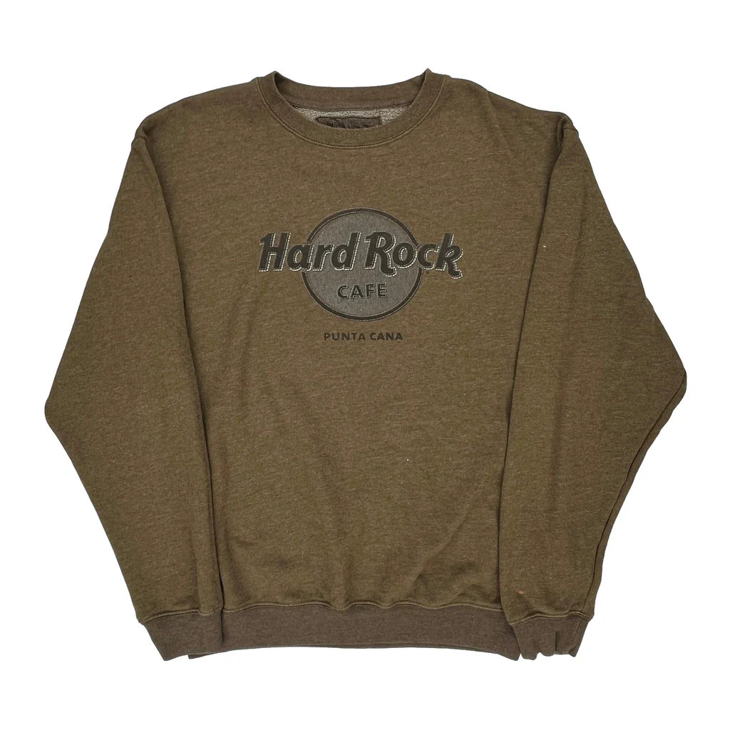 Buy Hard Rock Cafe Graphic Sweatshirt - XL Brown Cotton Refurbished - $31.81 Hard Rock Cafe Graphic Sweatshirt - XL Brown Cotton Refurbished - Thrifted (note: this is a term often used to describe second- refurbished available on Cerqular