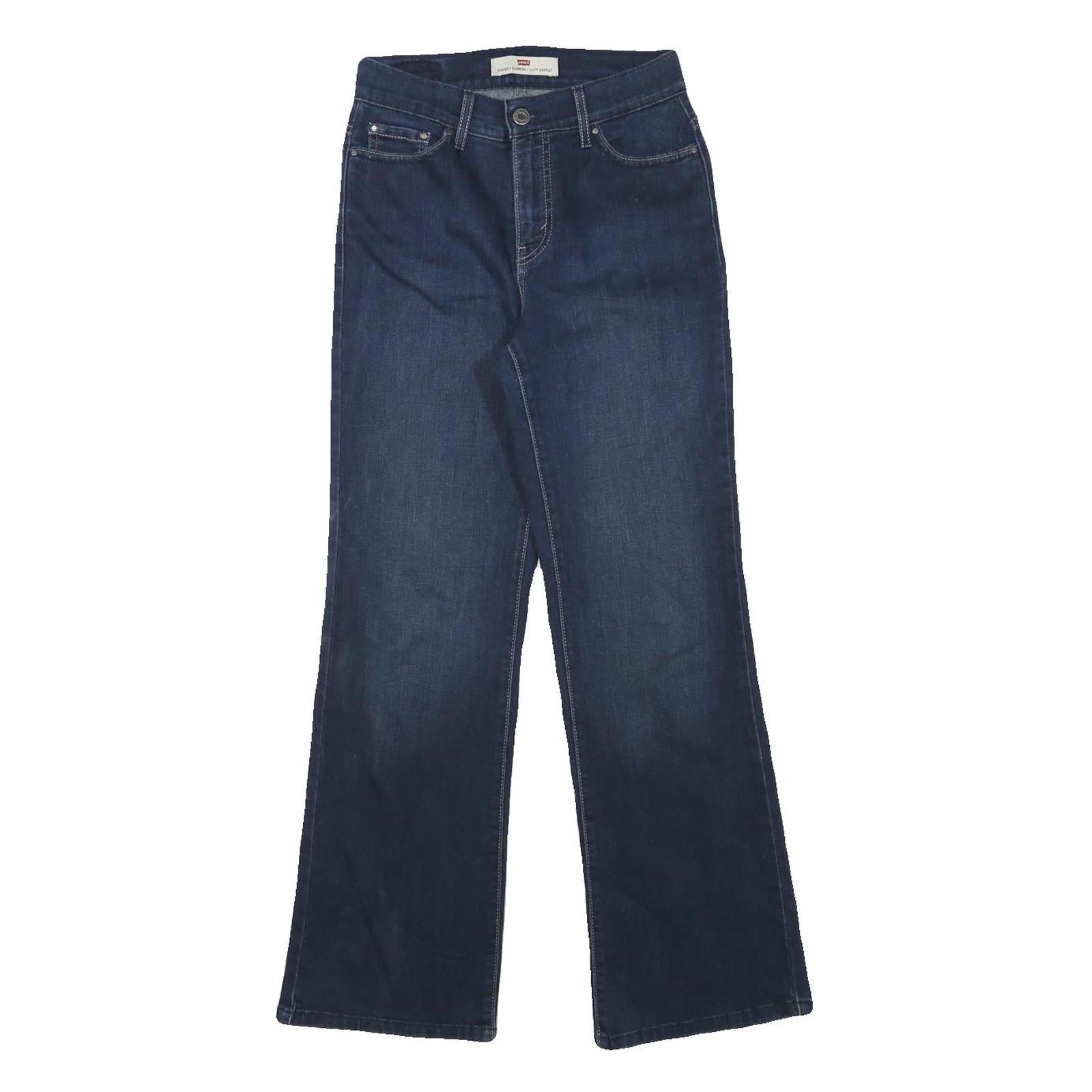 LEVI'S Womens Dark Blue Regular Flared Denim W26 L28 Zip Cotton Blend Jeans Refurbished - N/A refurbished available on Cerqular