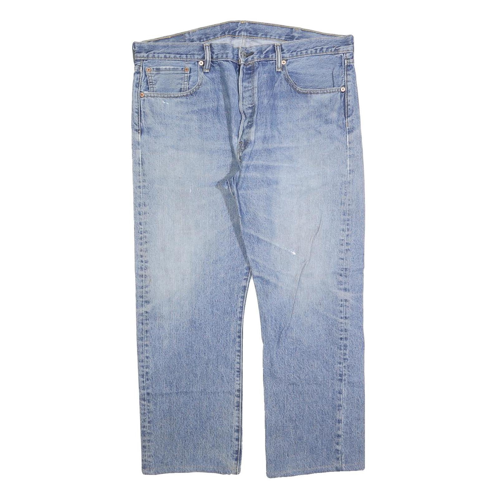 LEVI'S 501 Mens Light Blue Regular Straight Denim W38 L27 Button Closure Classic Refurbished - N/A refurbished available on Cerqular