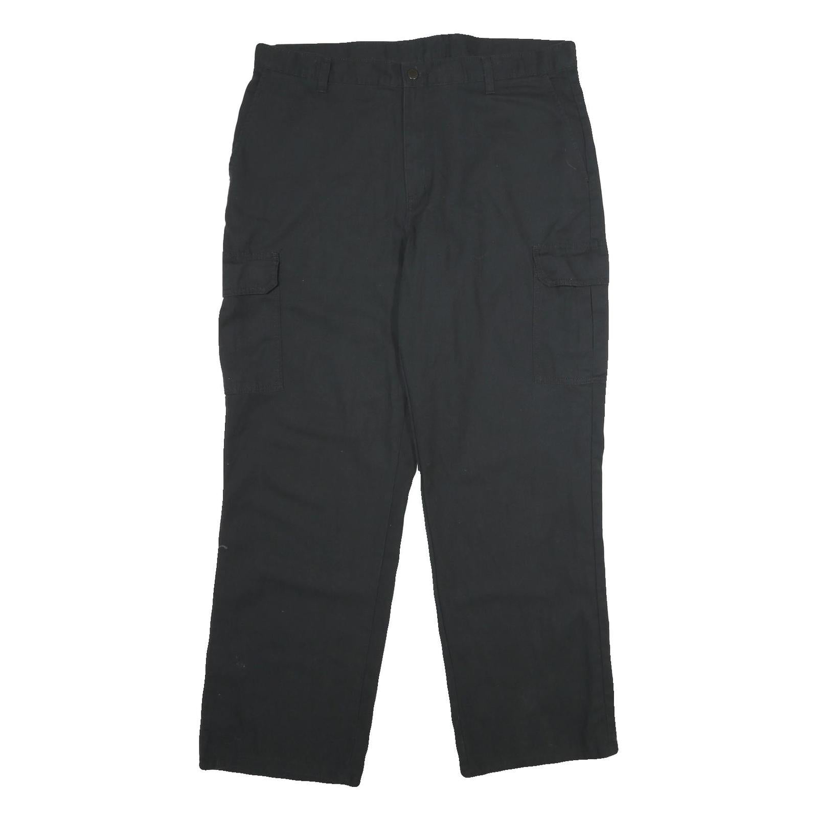 DICKIES Mens Regular Black Cargo Trousers W36 L32 Polyester Blend Zip Closure Refurbished - N/A refurbished available on Cerqular