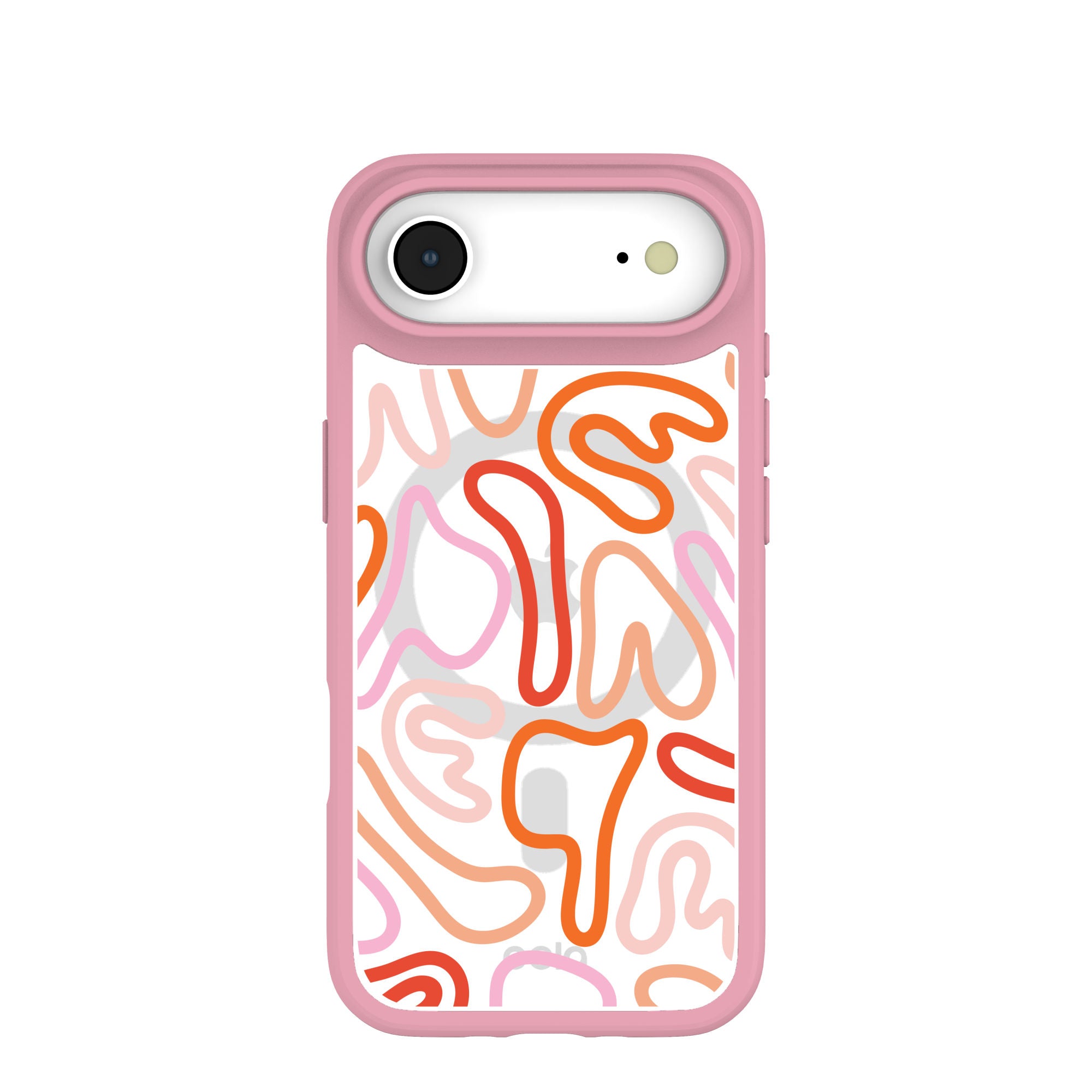 Clear Sweet Doodles iPhone Air Case With Petal Pink Ridge (MagSafe included) Refurbished - Pela Case refurbished available on Cerqular