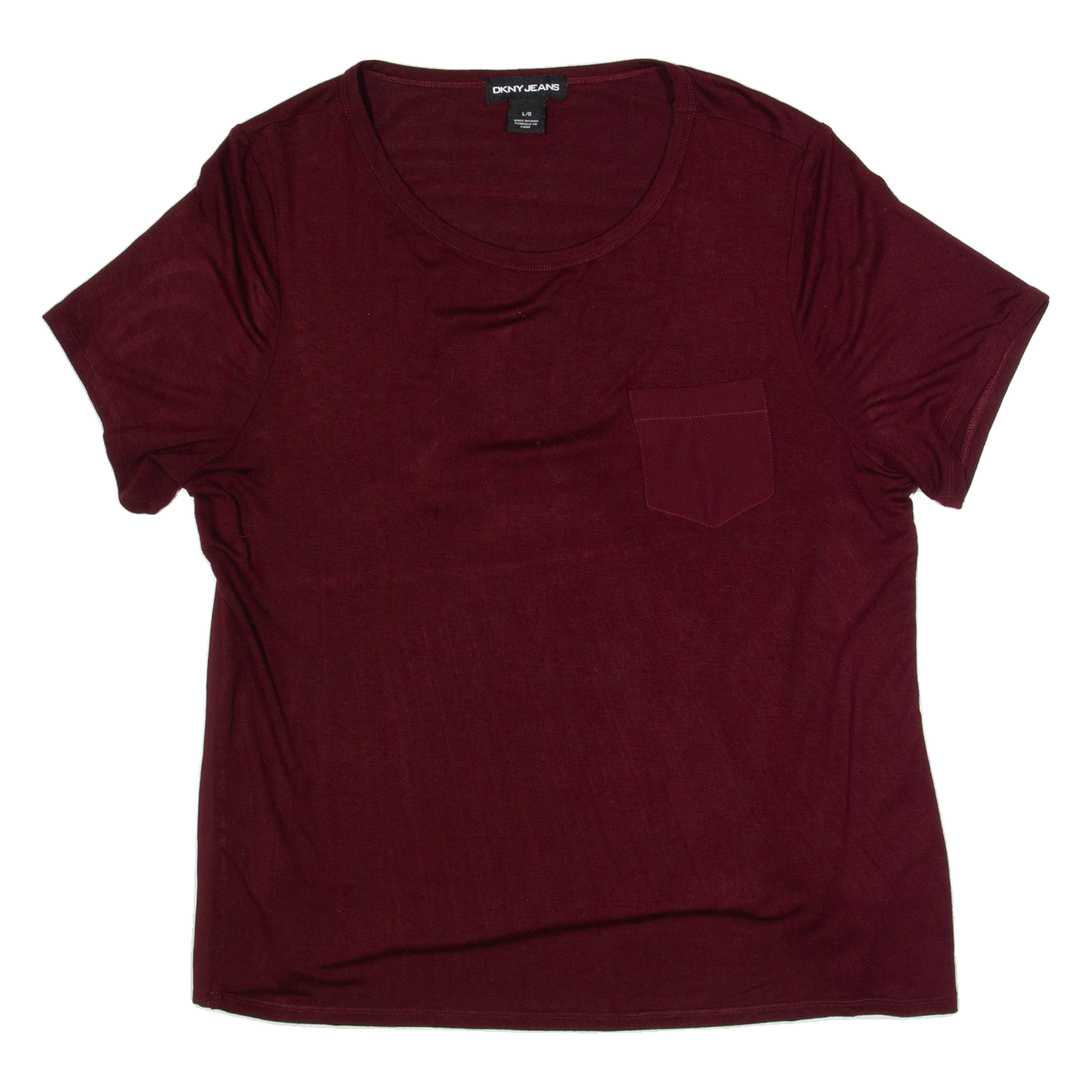 DKNY Womens Bardot Top Maroon L Refurbished - N/A refurbished available on Cerqular