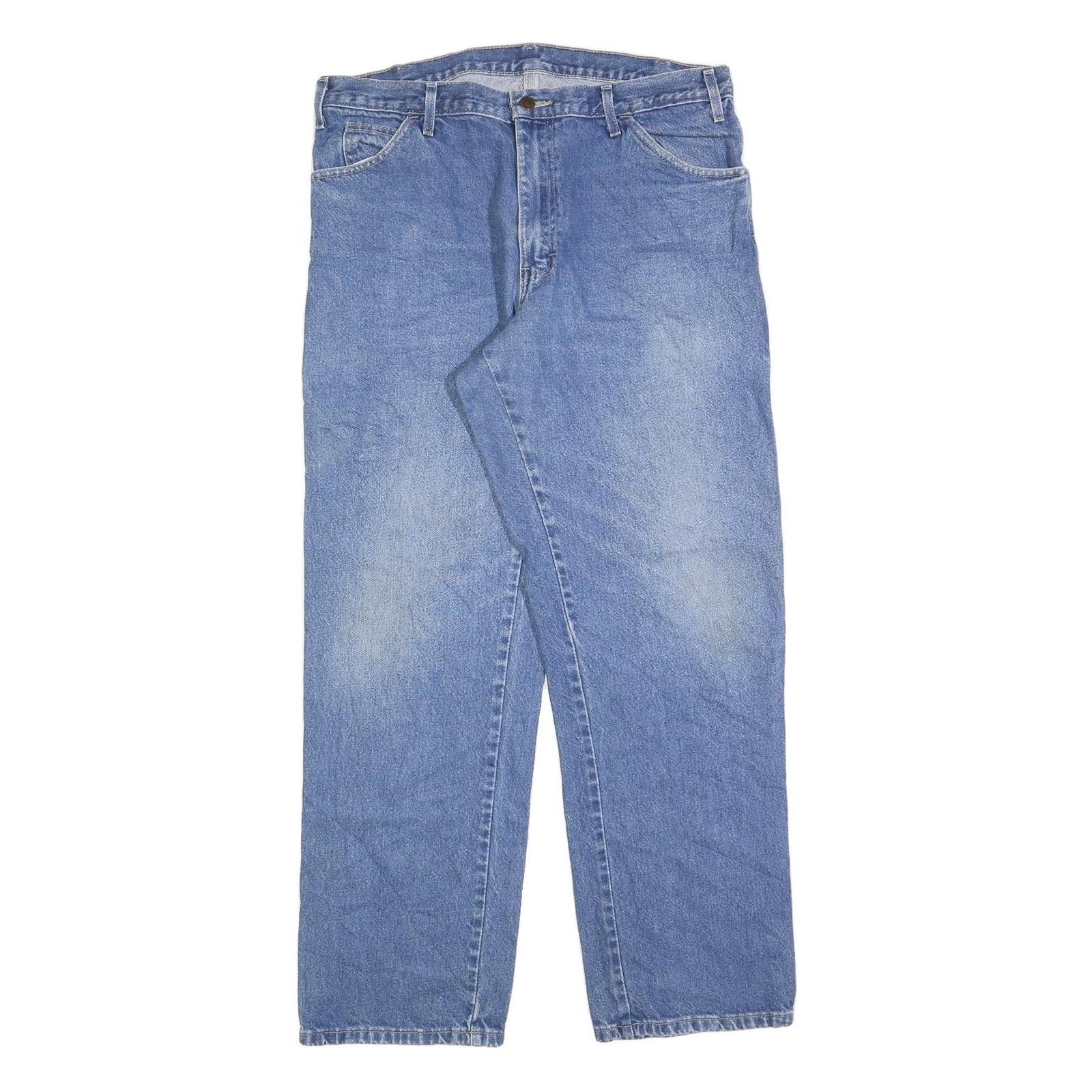 DICKIES Mens Jeans Blue Regular Relaxed Denim Medium W38 L32 Workwear Zip Fly Refurbished - N/A refurbished available on Cerqular