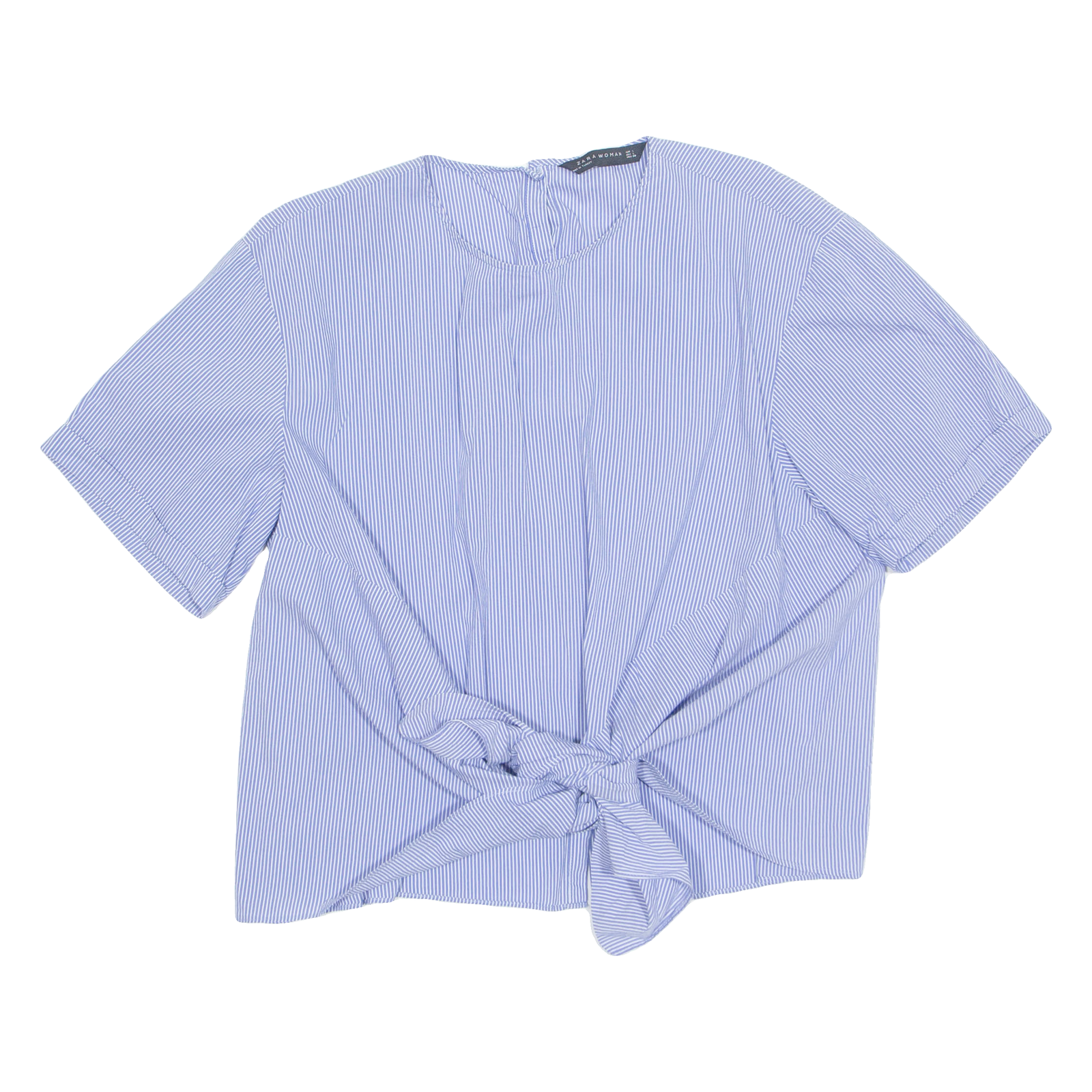 ZARA Womens Printed Blouse Blue Striped L Refurbished - N/A refurbished available on Cerqular