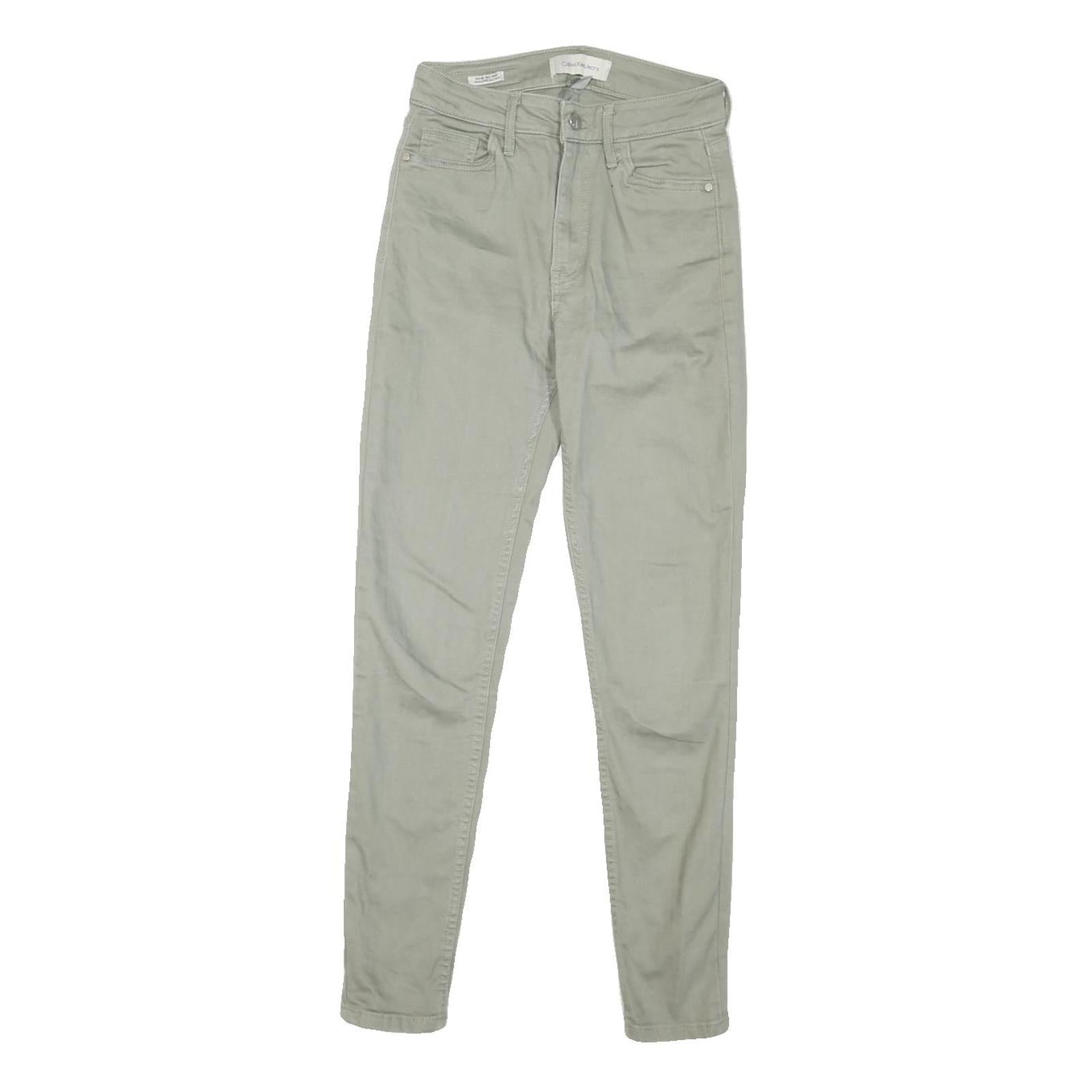 CALVIN KLEIN JEANS Womens Light Green Regular Skinny Denim Cotton Blend W26 L27 Refurbished - N/A refurbished available on Cerqular