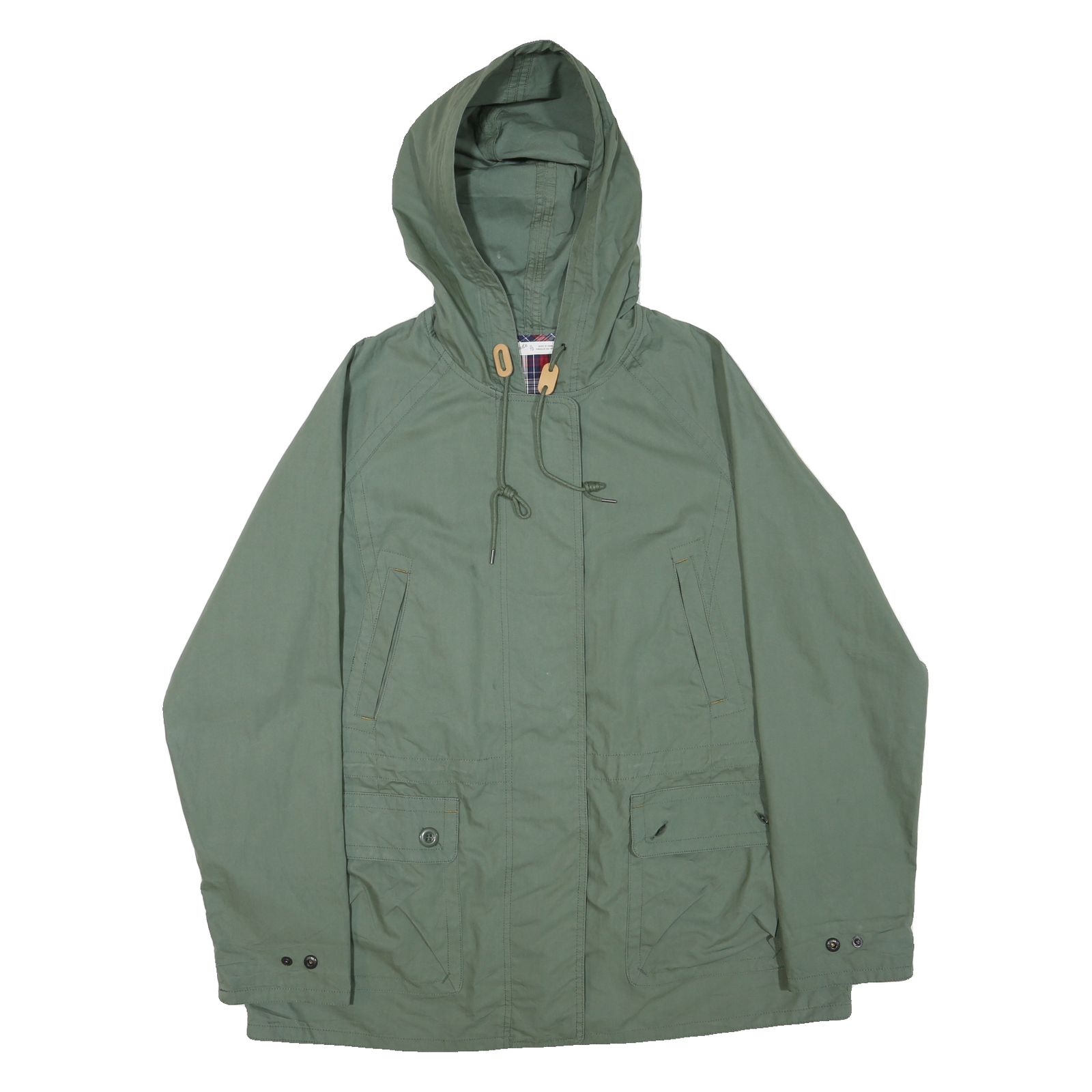 WOOLRICH Womens Green Cotton Blend Hooded Jacket XL Plain Zip Casual Outerwear Refurbished - N/A refurbished available on Cerqular