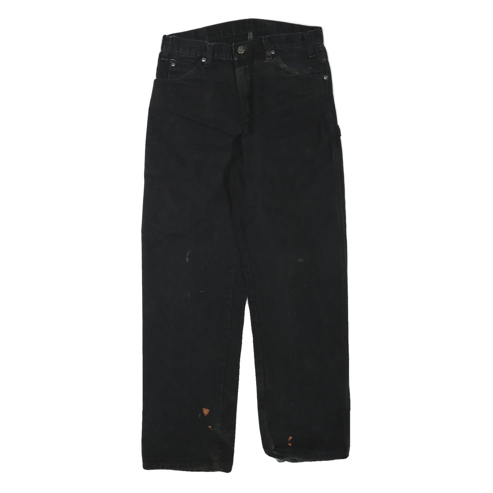 DICKIES Mens Cotton Blend Black Regular Straight Trousers W32 L30 Workwear Refurbished - N/A refurbished available on Cerqular