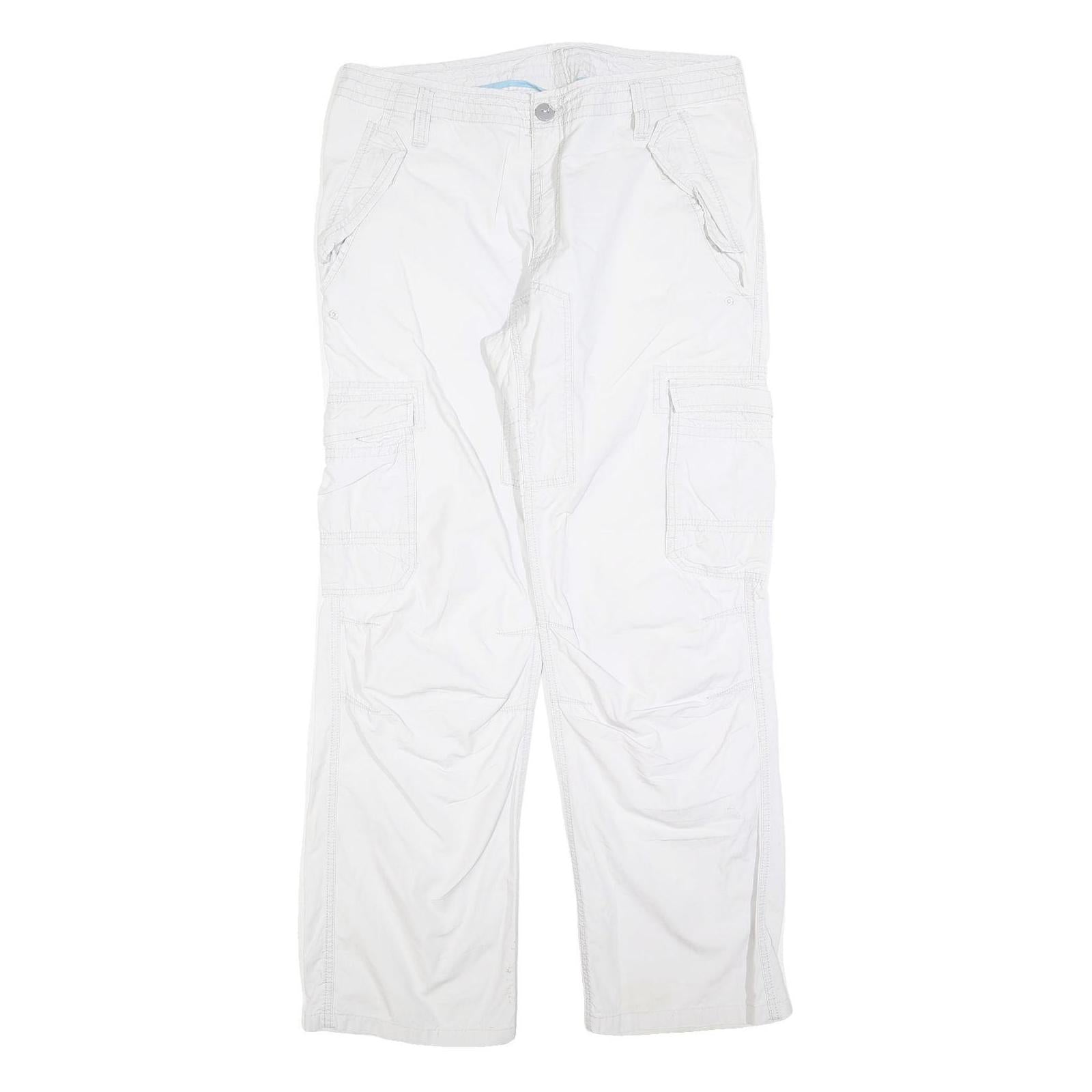 CLOCKHOUSE Mens White Regular Fit Straight Leg Trousers W36 L30 Zip Closure Refurbished - N/A refurbished available on Cerqular