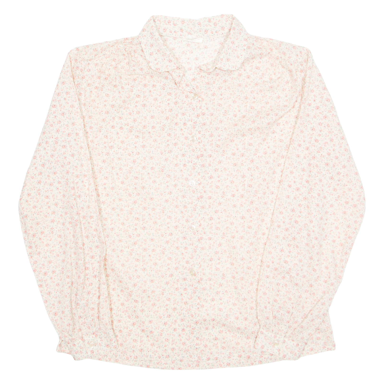 Womens Printed Shirt Beige Collared Long Sleeve Floral M Refurbished - N/A refurbished available on Cerqular