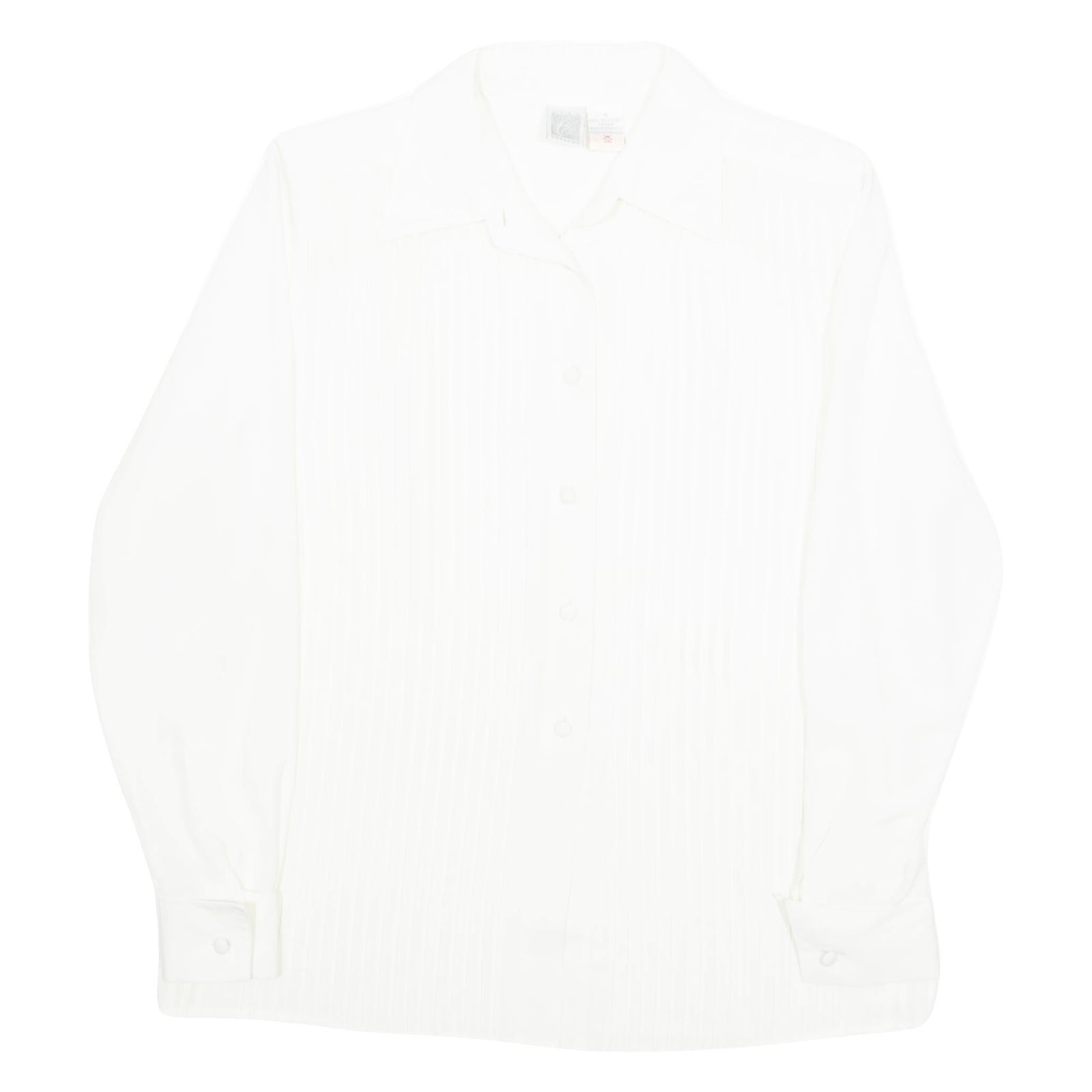 C.L.E.O Womens Blouse Cream Collared Long Sleeve M Refurbished - N/A refurbished available on Cerqular