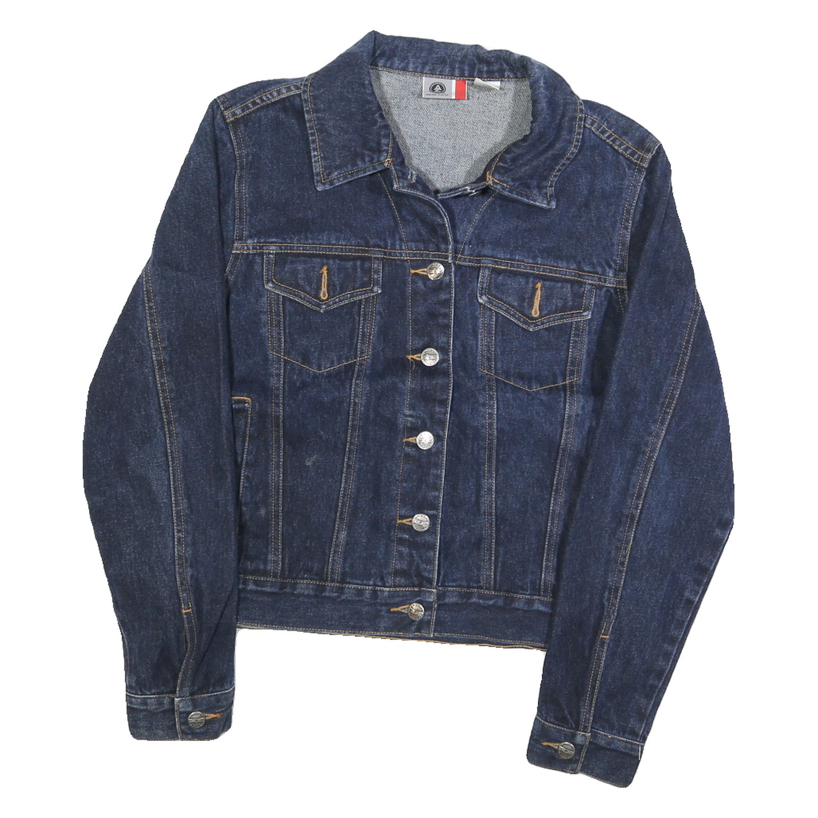 ARIZONA JEAN COMPANY Womens Blue Denim Jacket M Cotton Classic Button Closure Refurbished - N/A refurbished available on Cerqular