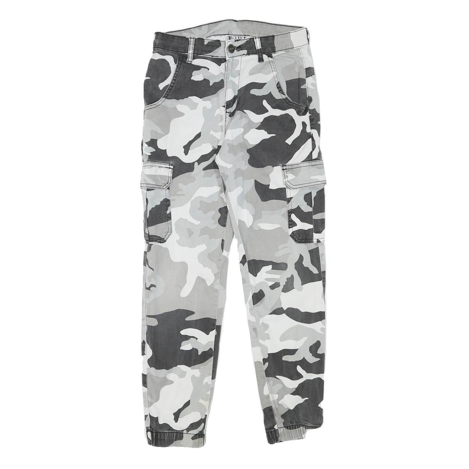 URBAN CLASSICS Mens Cotton Blend Camouflage Slim Tapered Cargo Trousers W26 L25 Refurbished - N/A refurbished available on Cerqular