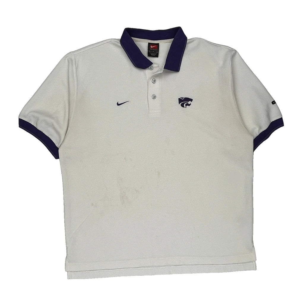 Buy Kansas State Wildcats Nike Polo Shirt - Large White Cotton Refurbished - $32.15 Kansas State Wildcats Nike Polo Shirt - Large White Cotton Refurbished - Thrifted (note: this is a term often used to describe second- refurbished available on Cerqular