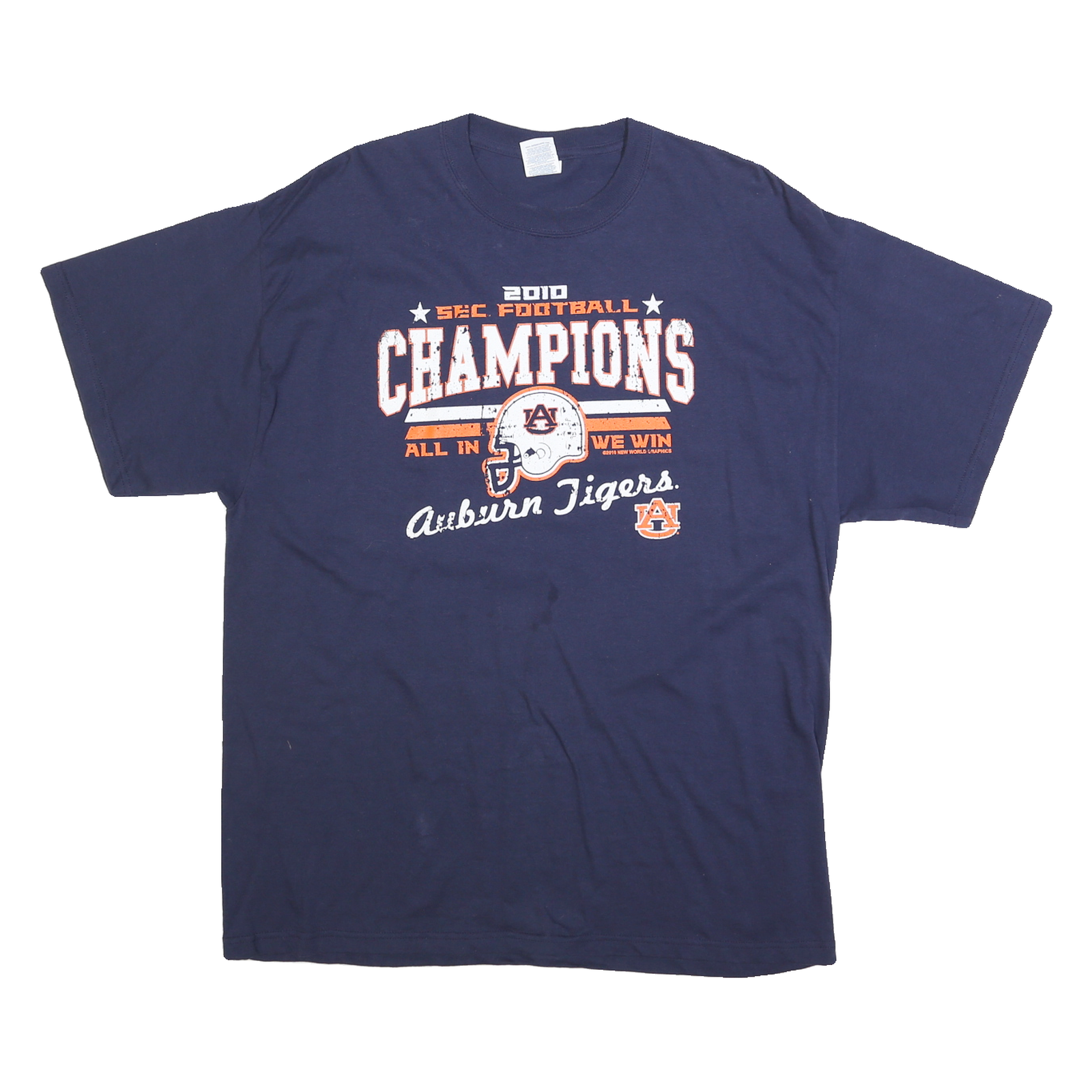 DELTA Mens Blue 2010 SEC Football Champions Graphic T-Shirt XL Short Sleeve Crew Refurbished - N/A refurbished available on Cerqular