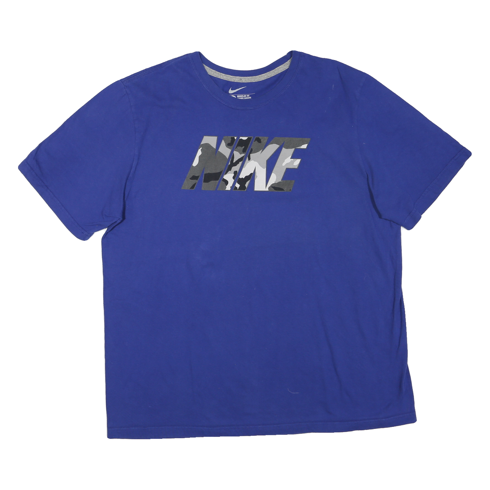 NIKE Mens Blue T-Shirt XL Short Sleeve Crew Neck Camouflage Graphic Print Refurbished - N/A refurbished available on Cerqular