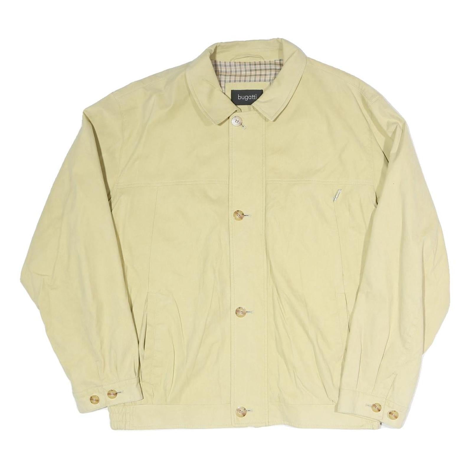 BUGATTI Mens Cream Coach Button Closure Jacket XL Polyester Blend Plain Woven Refurbished - N/A refurbished available on Cerqular